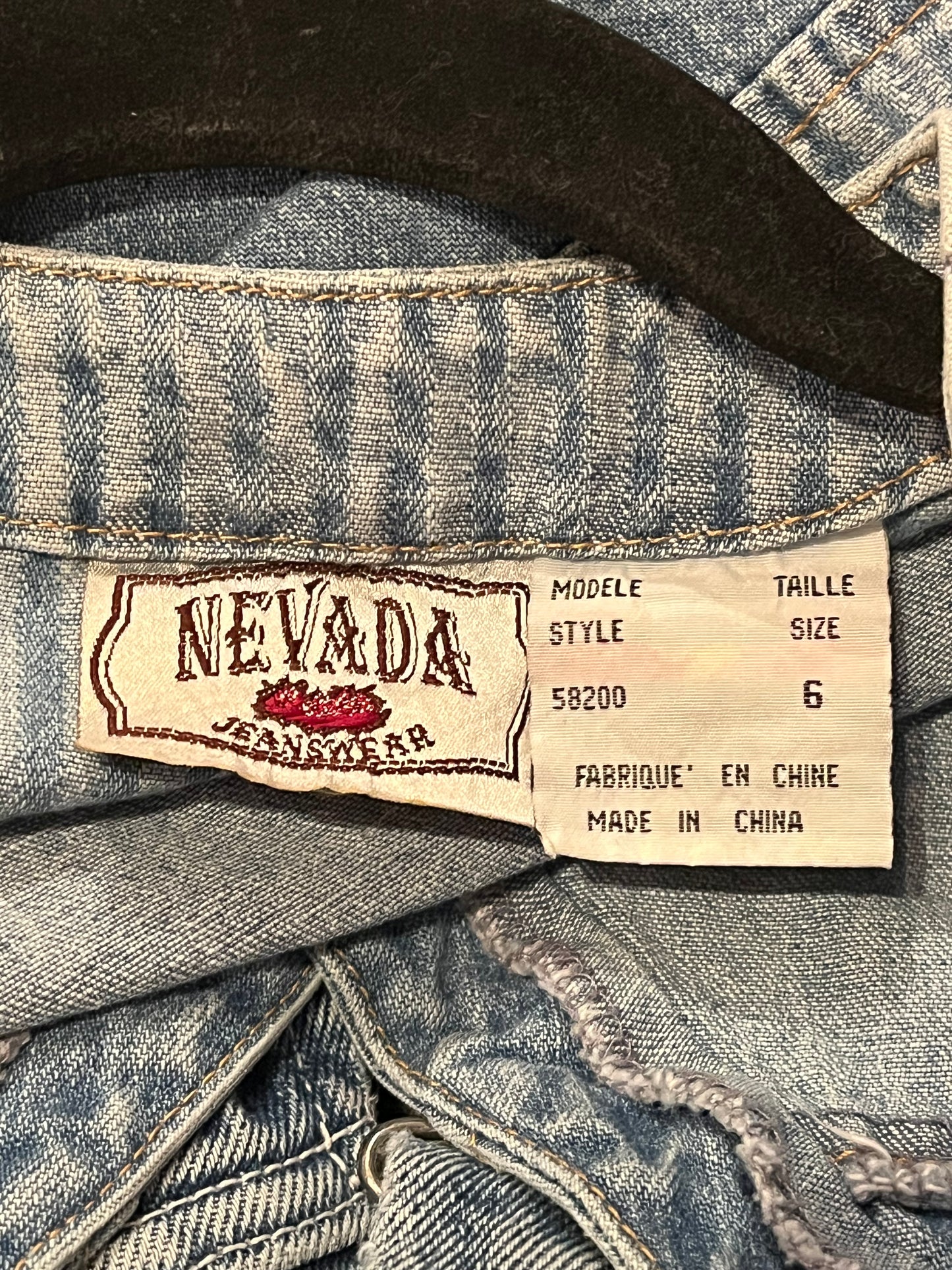 90s 'Nevada' Button Denim Western Mini Dress / Small