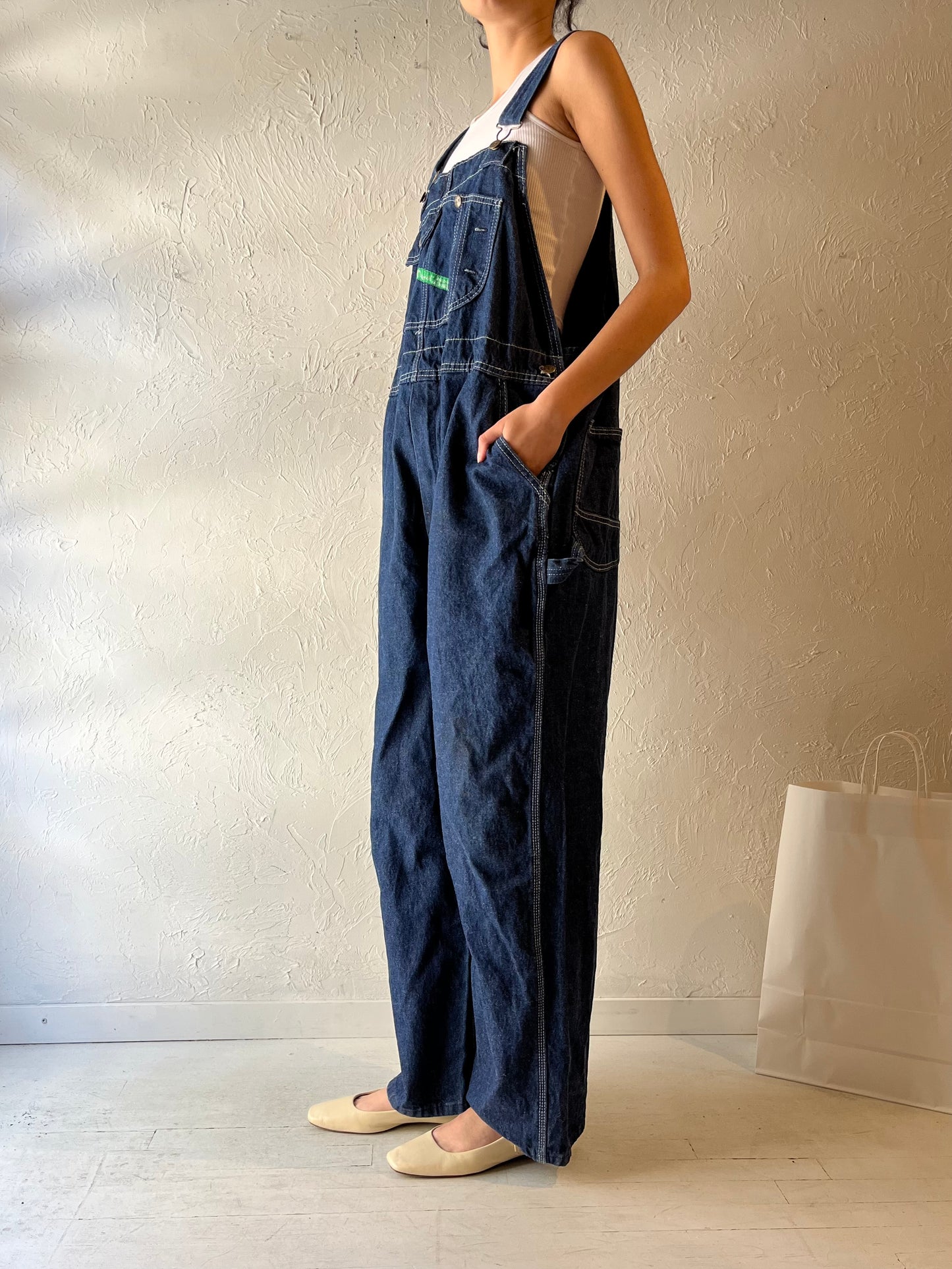 Y2K ‘Key’ Dark Wash Denim Overalls / Large