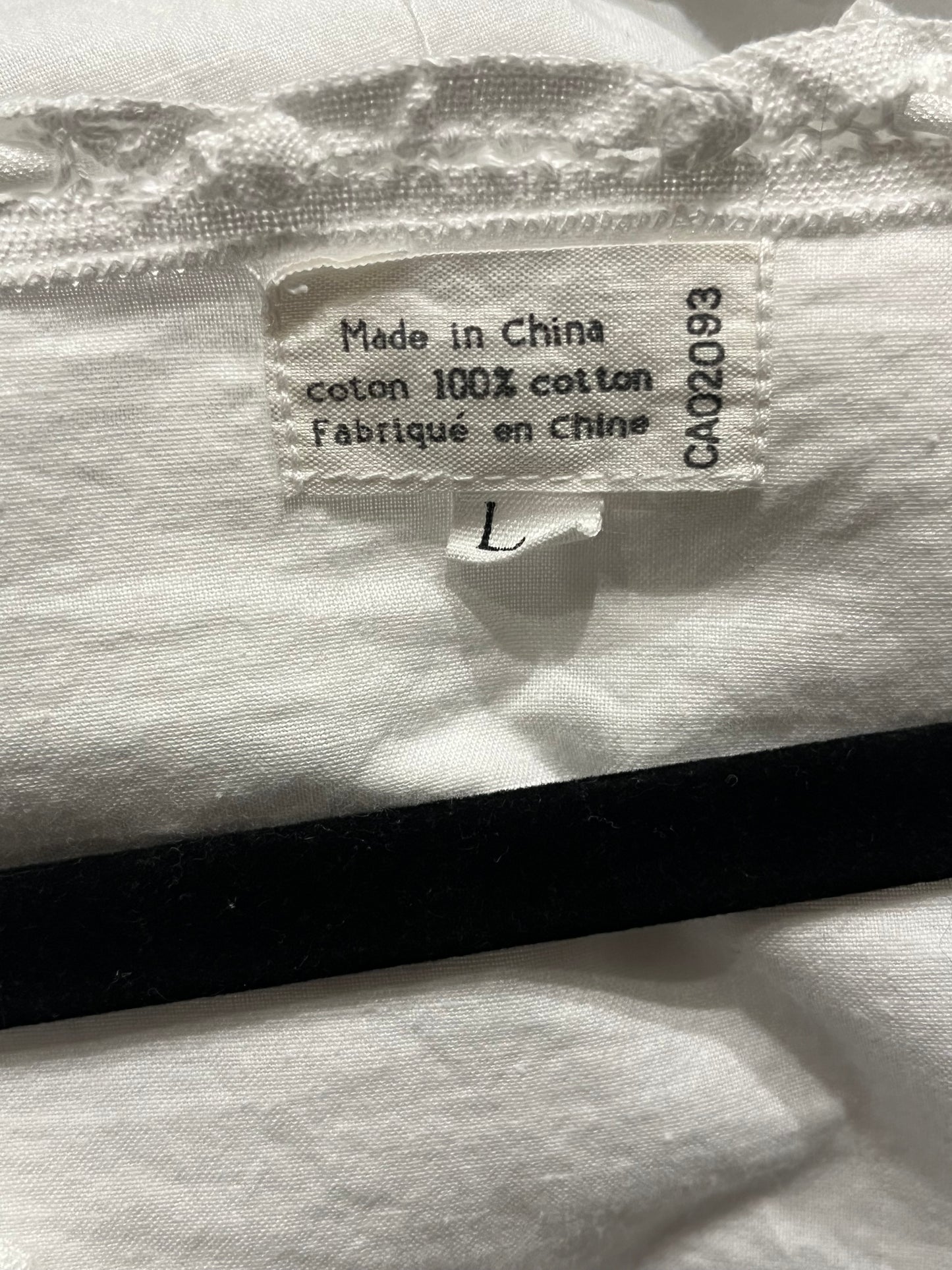 Vintage White Cotton Romantic Dress / Large