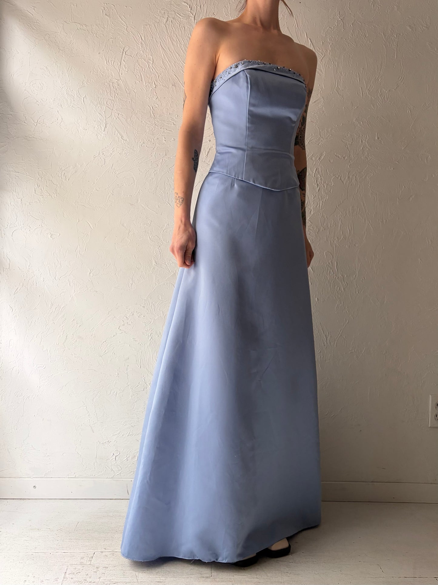 90s 'Alfred Angelo' Purple Formal Skirt and Top Set / Small