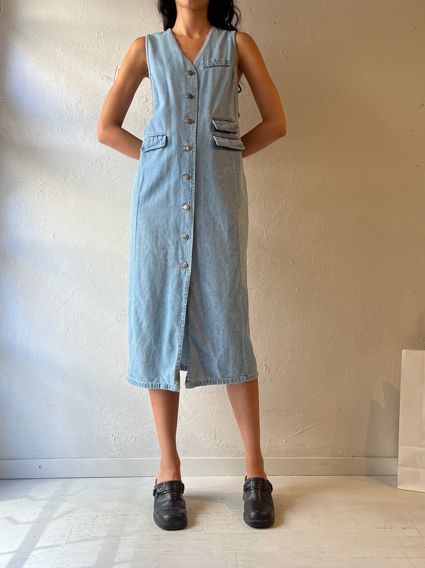 90s ‘Rafaela’ Denim Midi Dress / Medium