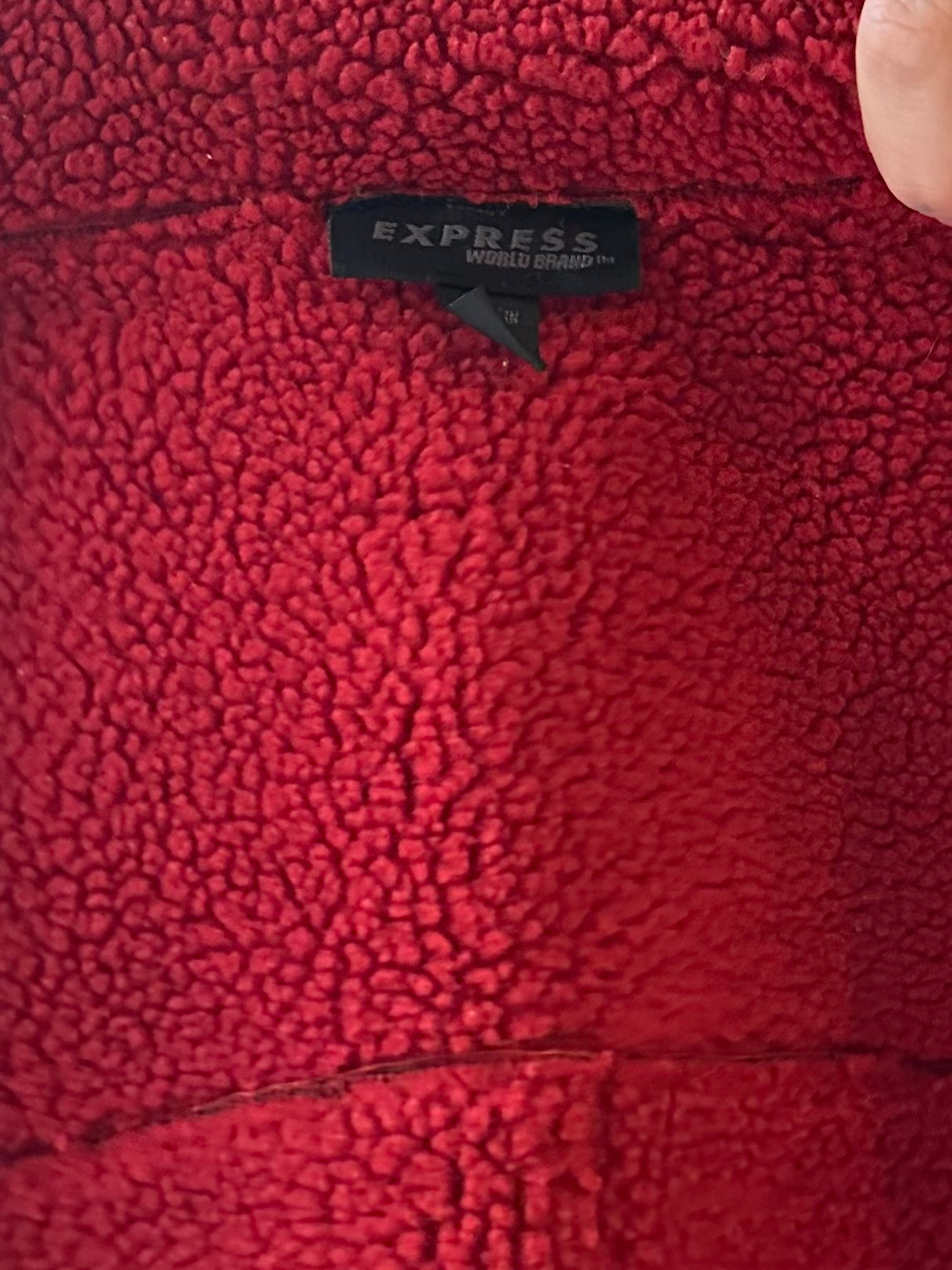 Y2k 'Express vest' Red Suede Leather Vest / Medium