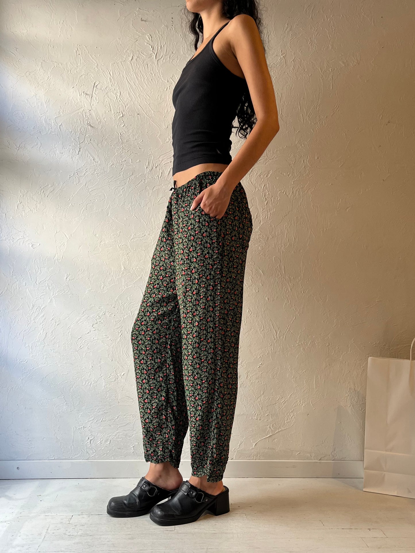 90s ‘April Cornell’ Floral Pants / Small