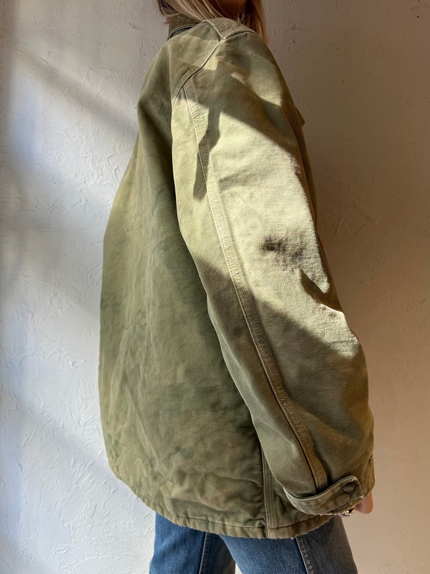 Vintage 'Carhartt' Green Work Wear Jacket / Union Made / Medium