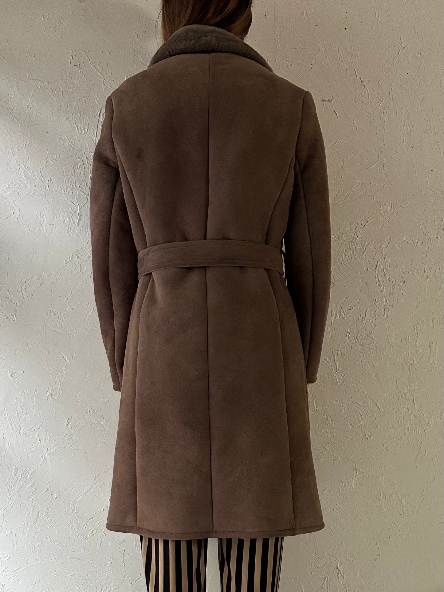 80s 'Ambercrombie and Fitch' Faux Suede Coat / Small