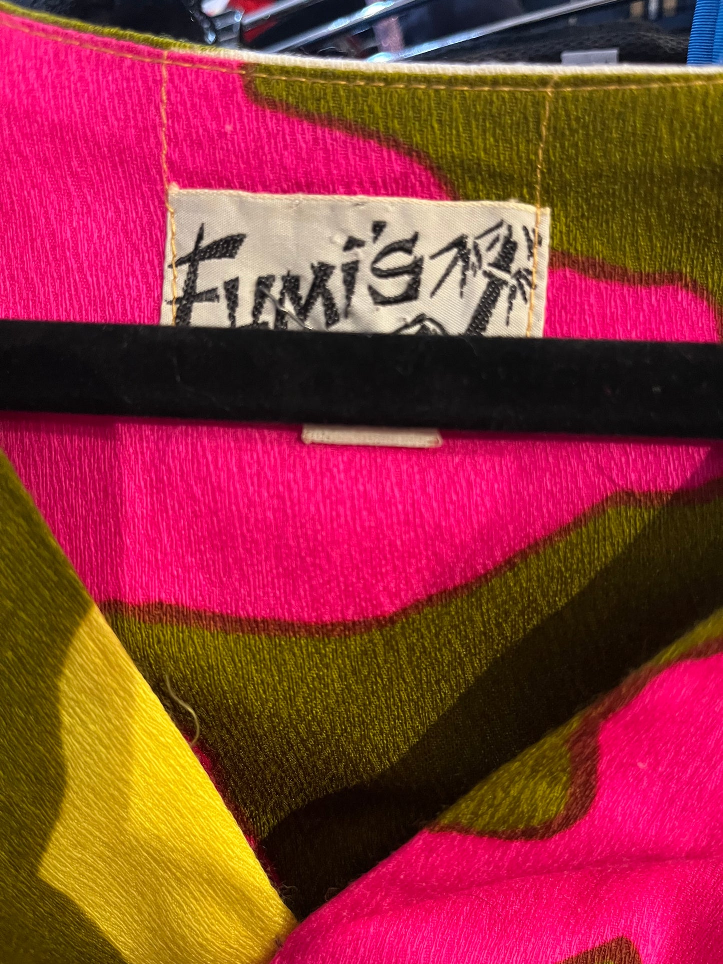 70s 'Fumis' Colorful Abstract Maxi Dress / Small