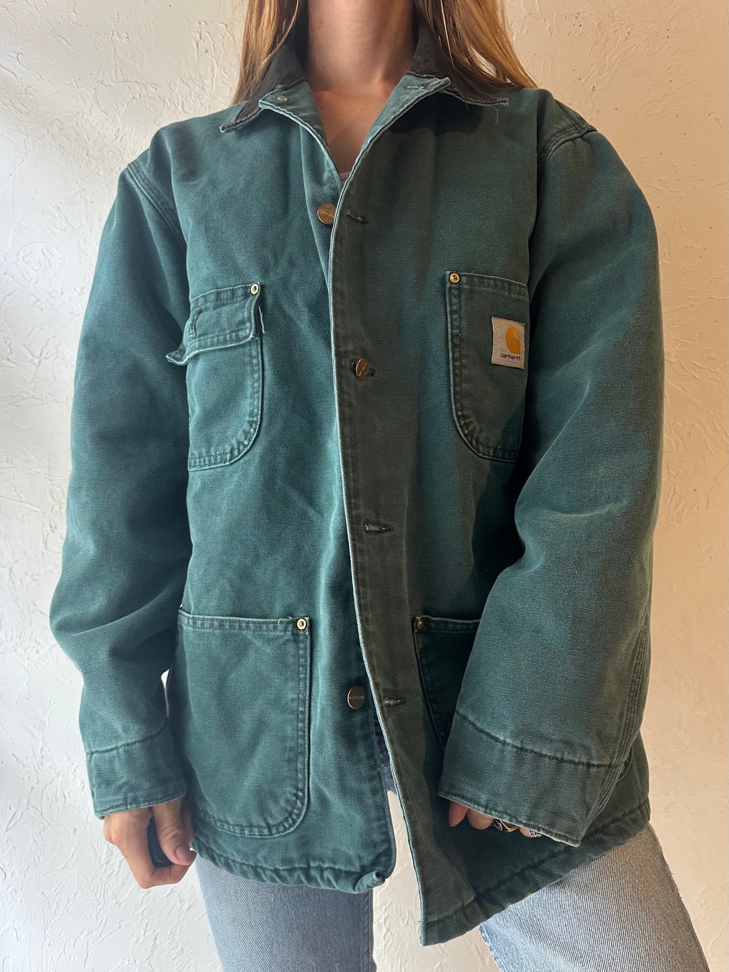 90s 'Carhartt CB1043' Blanket Lined Cotton Chore Coat / Medium