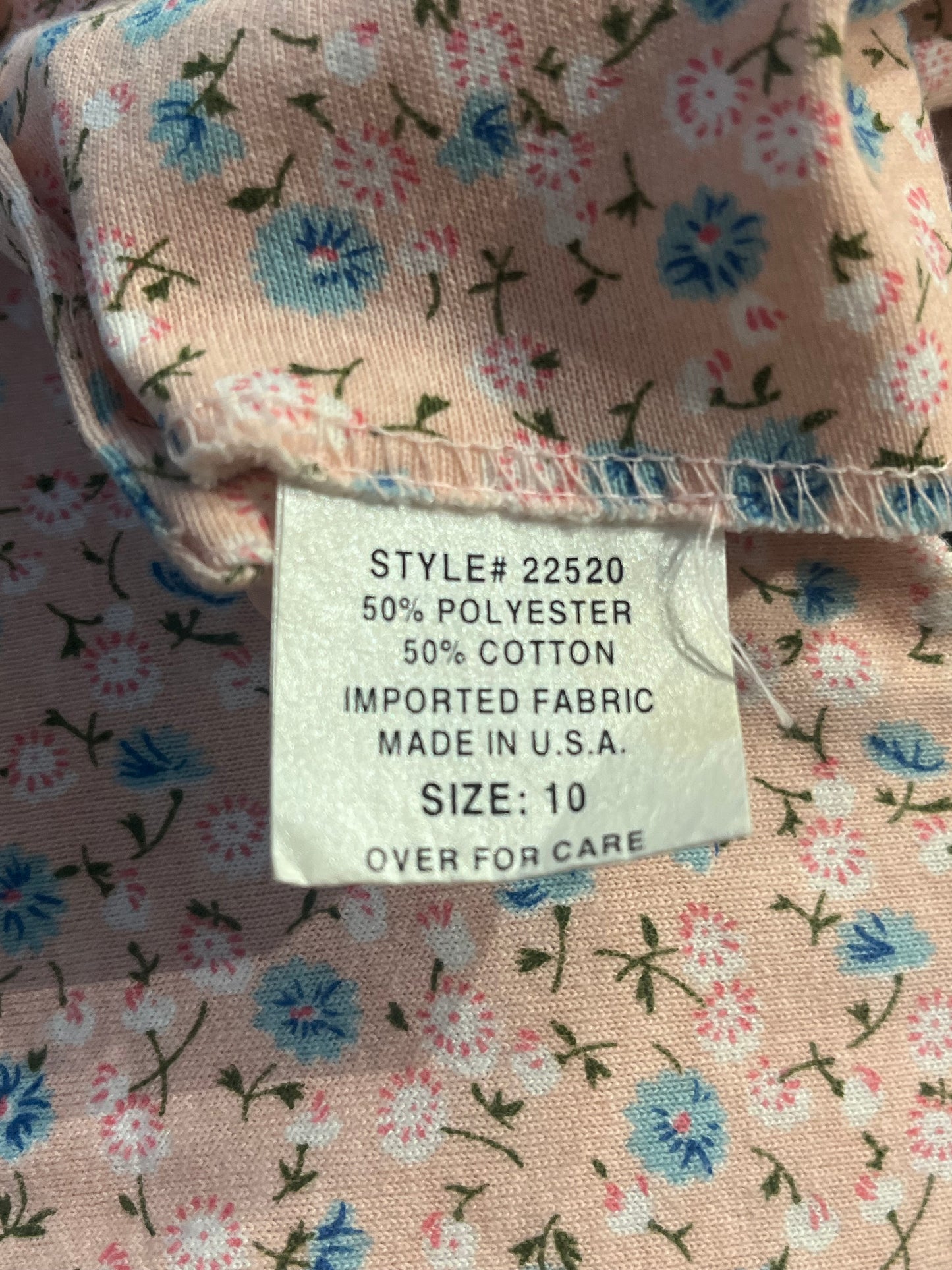 90s Pink Floral Thick Cotton Dress / Medium