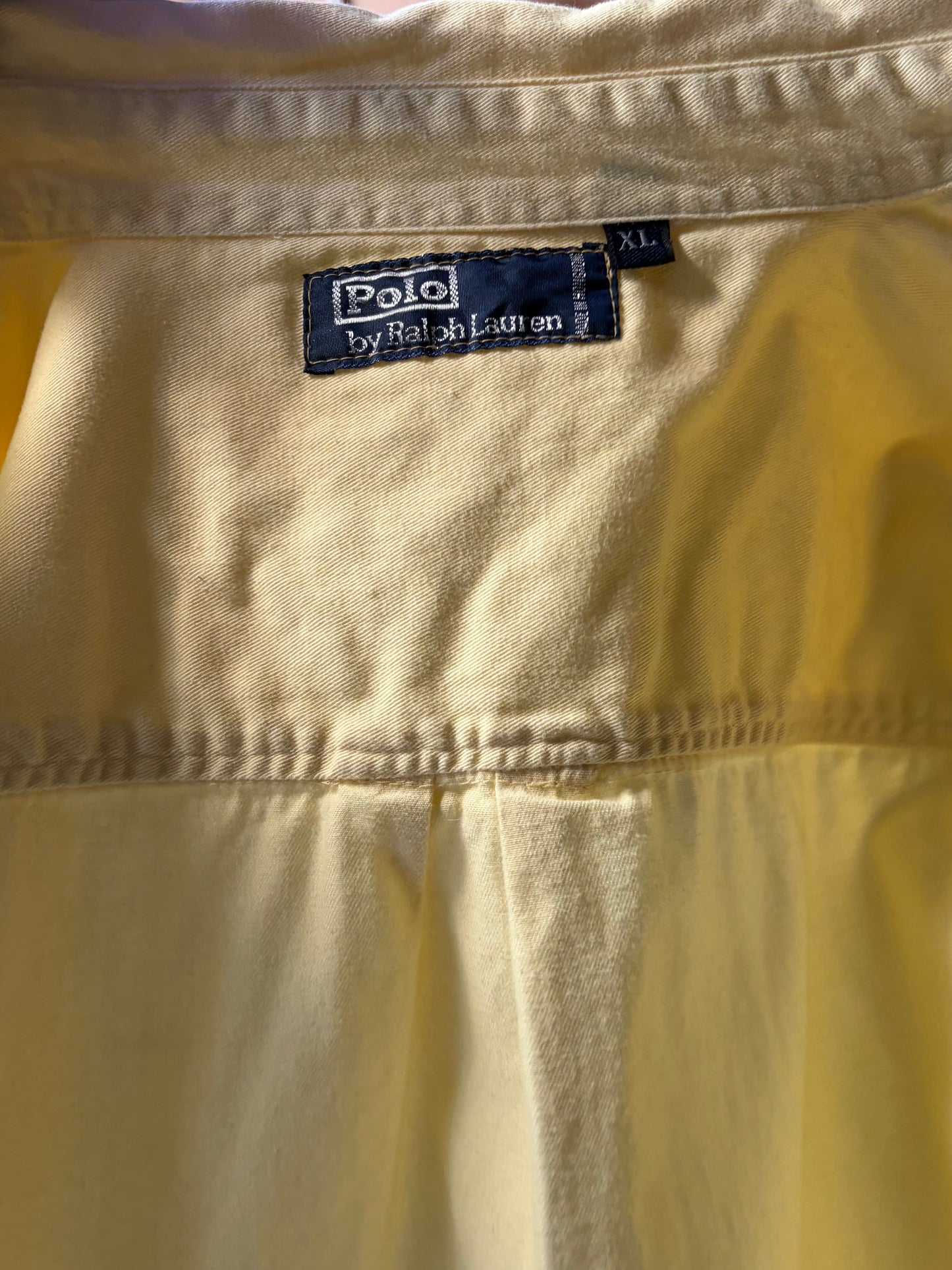 90s 'Ralph Lauren' Yellow Button up Dress Shirt / XL