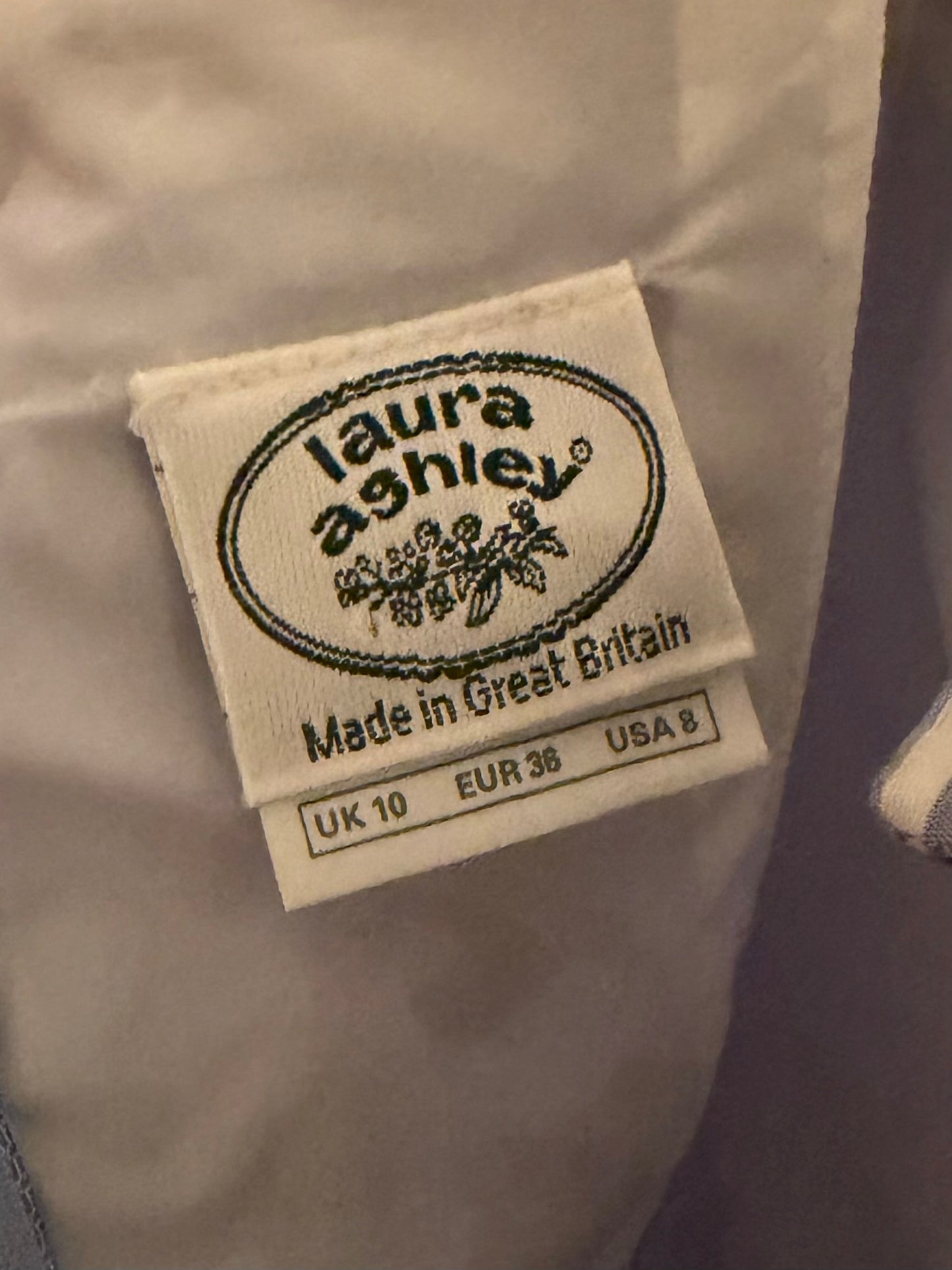 80s 'Laura Ashley' Strapless Drop Waist Dress / Small - Medium