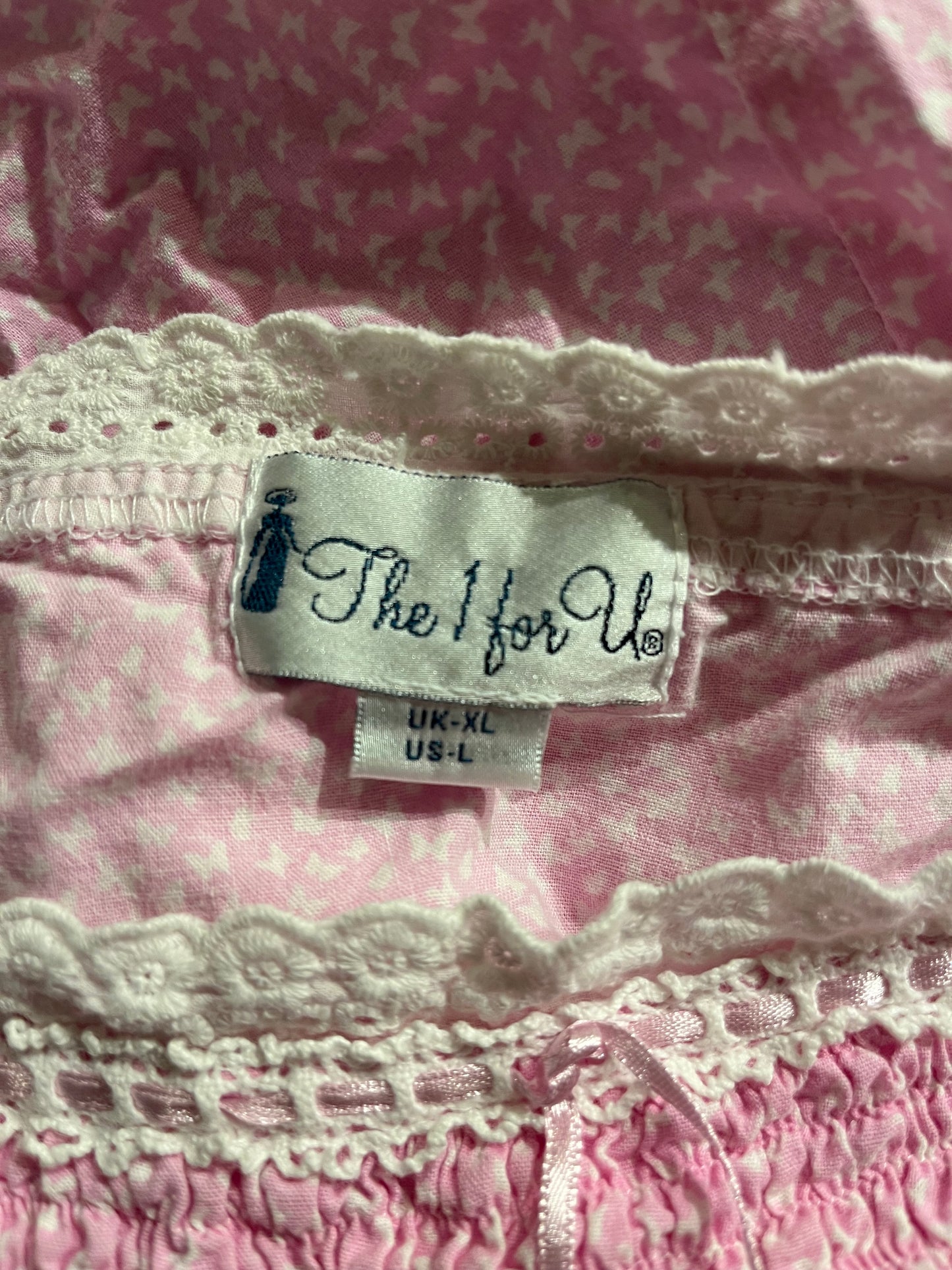 Y2k 'The 1 For U' Pink Cotton Maxi Dress / XL