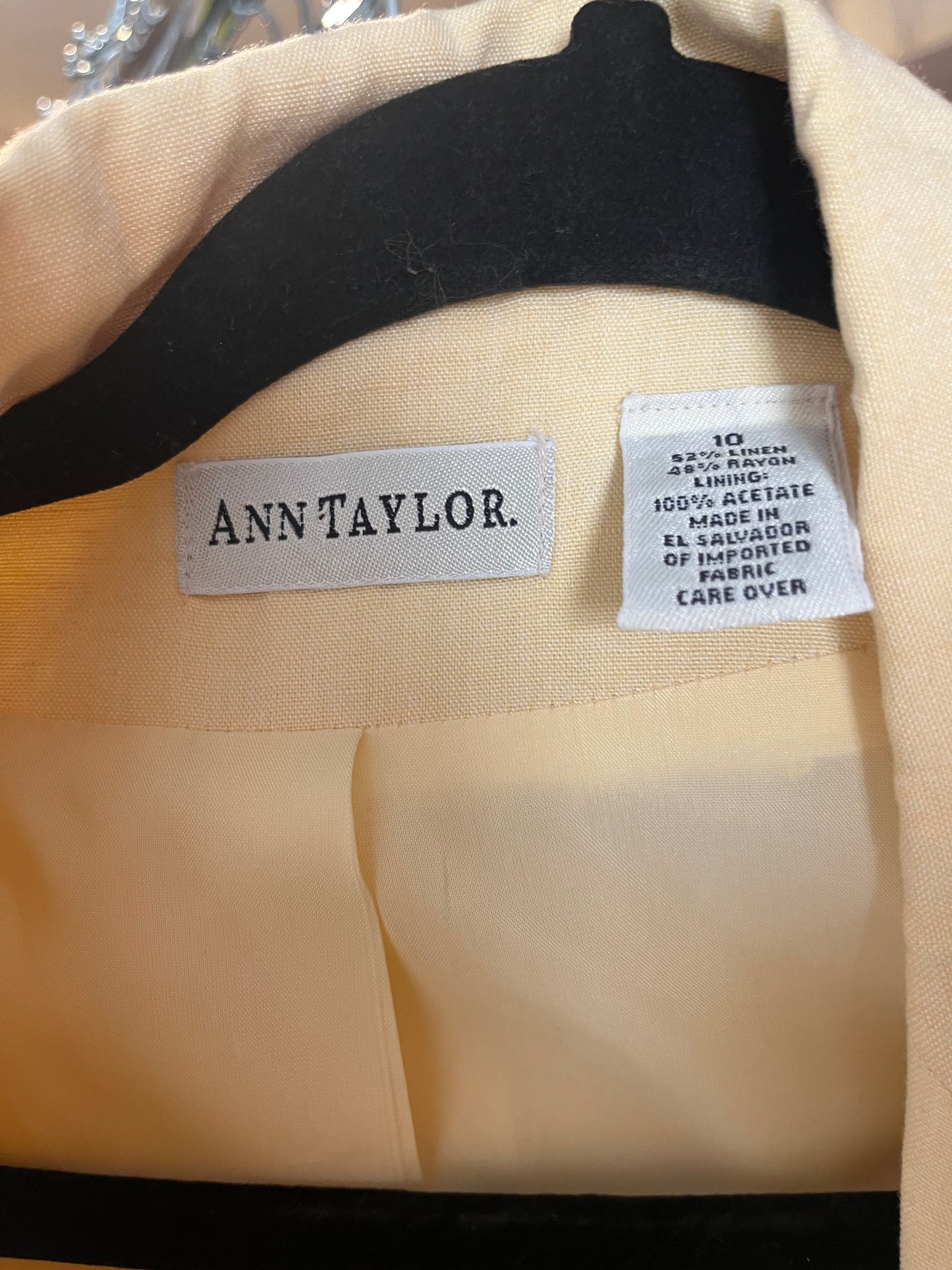 90s 'Ann Taylor' Yellow Normcore Pant & Shirt Summer Linen Set / Vintage 1990s Minimalist Matching Two Piece Set / Medium