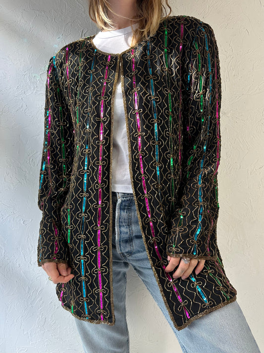 80s ‘Tiffany’s Closet’ Beaded Formal Jacket / Large