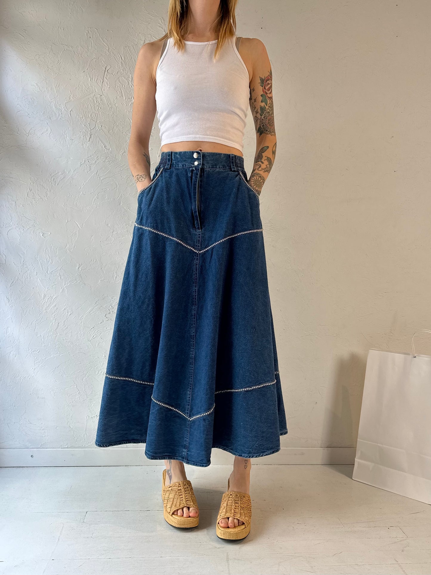 90s 'Jazzino' Denim Skirt / Small