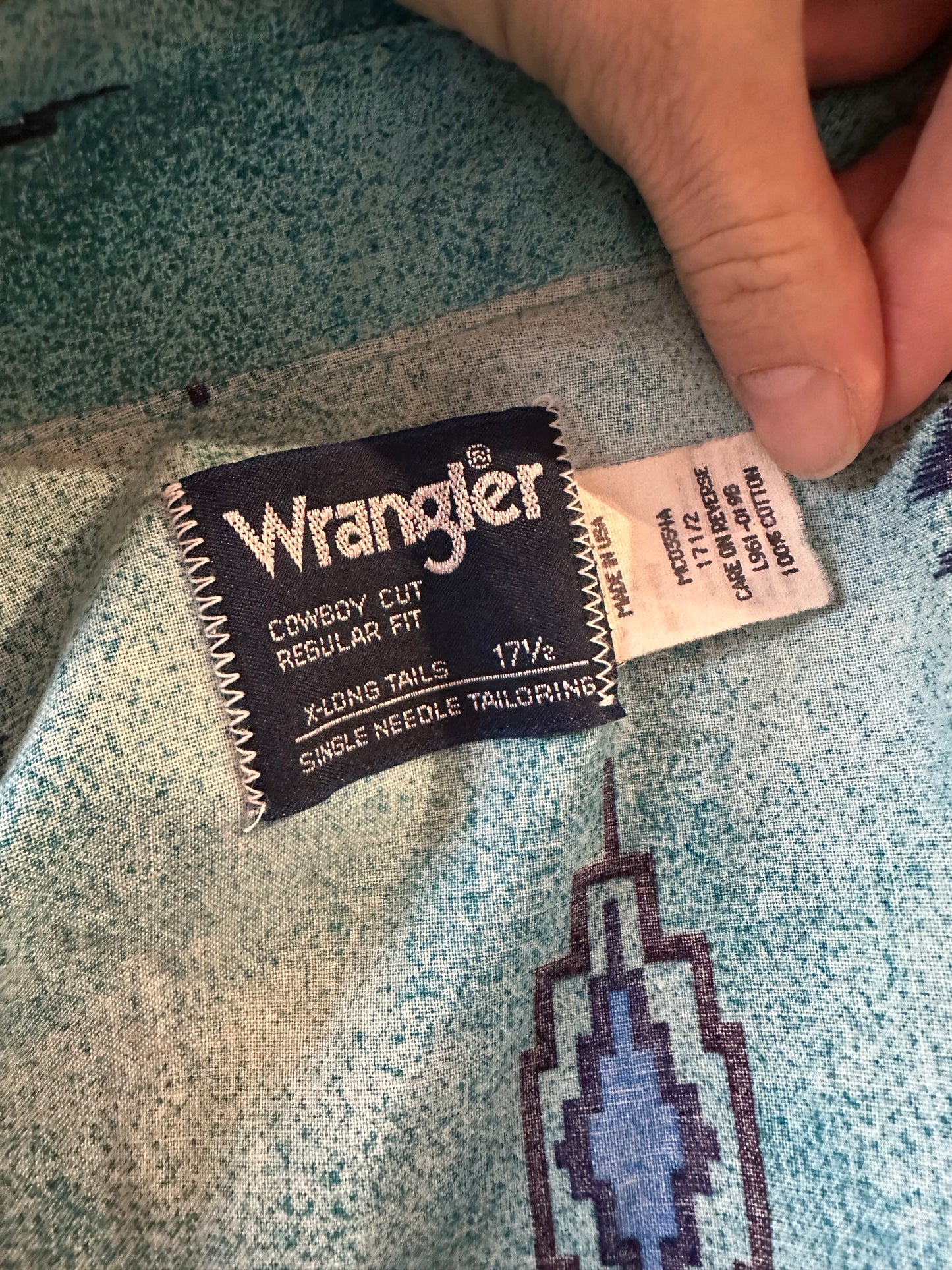 90s 'Wrangler' Western Button Up Shirt / Large