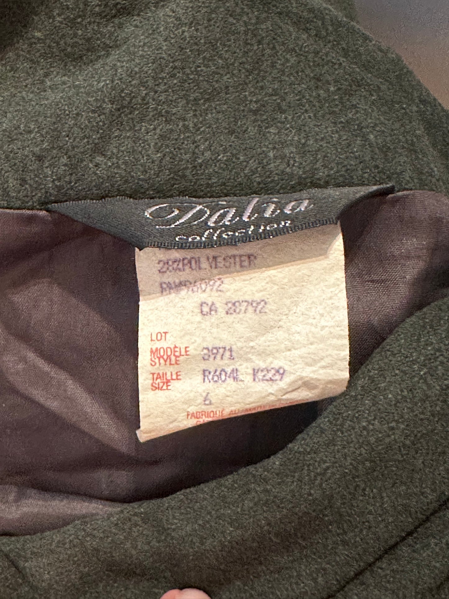 90s 'Dalia' Dark Green Micro Suede Maxi Skirt / Medium