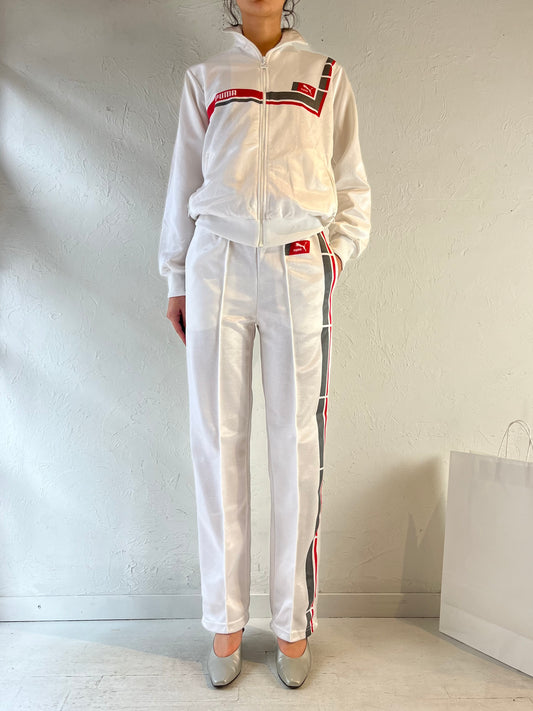 90s ‘Puma’ White Tracksuit Set / Small