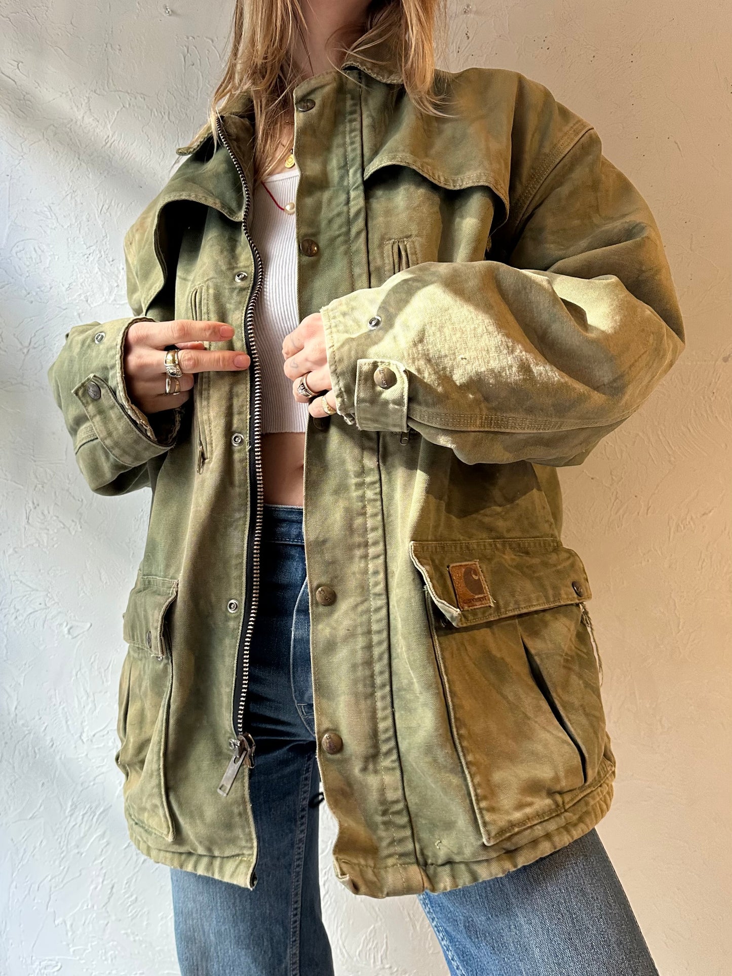 Vintage 'Carhartt' Green Work Wear Jacket / Union Made / Medium