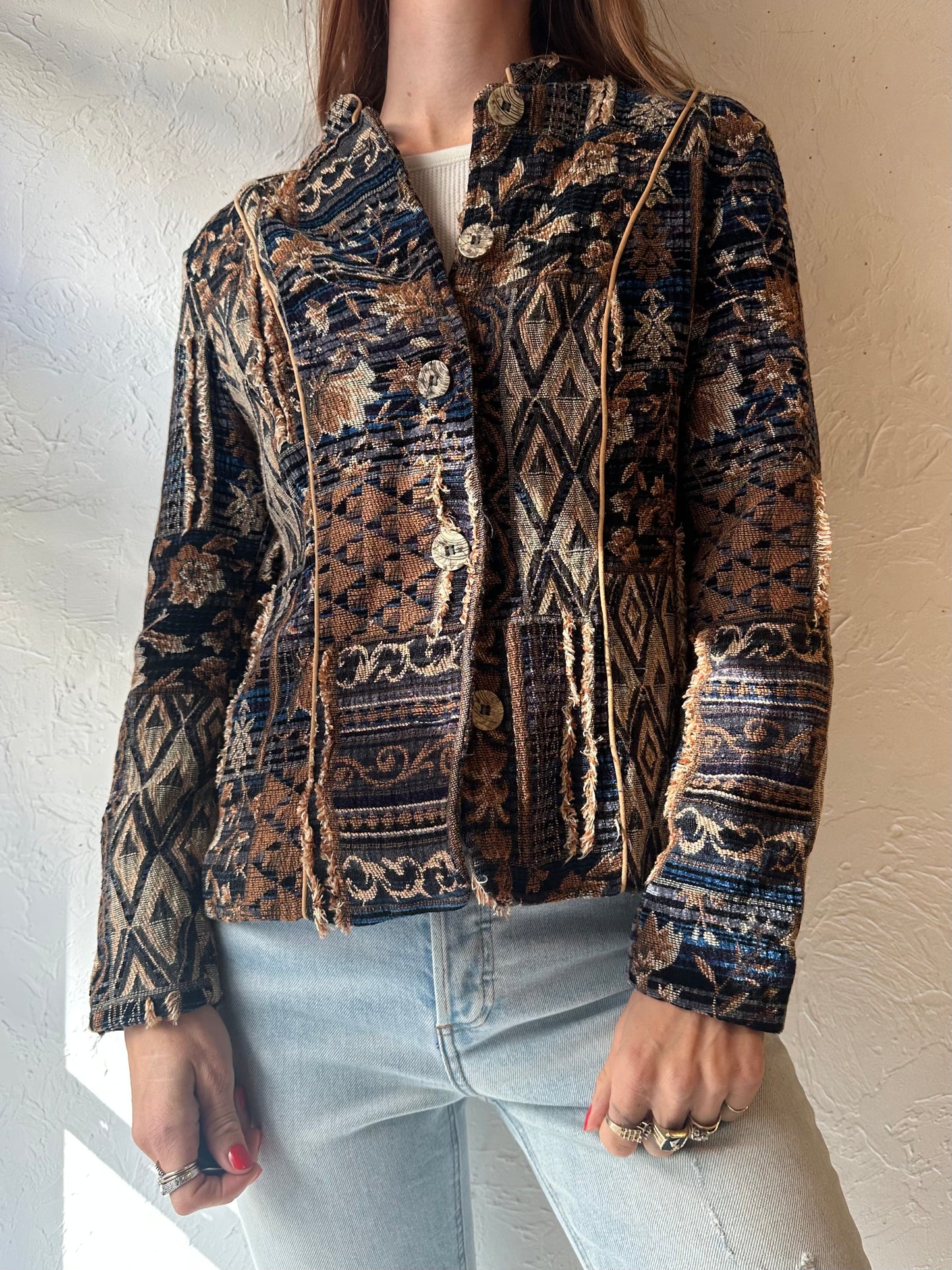 Y2k 'Coldwater Creek' Tapestry Jacket / Small