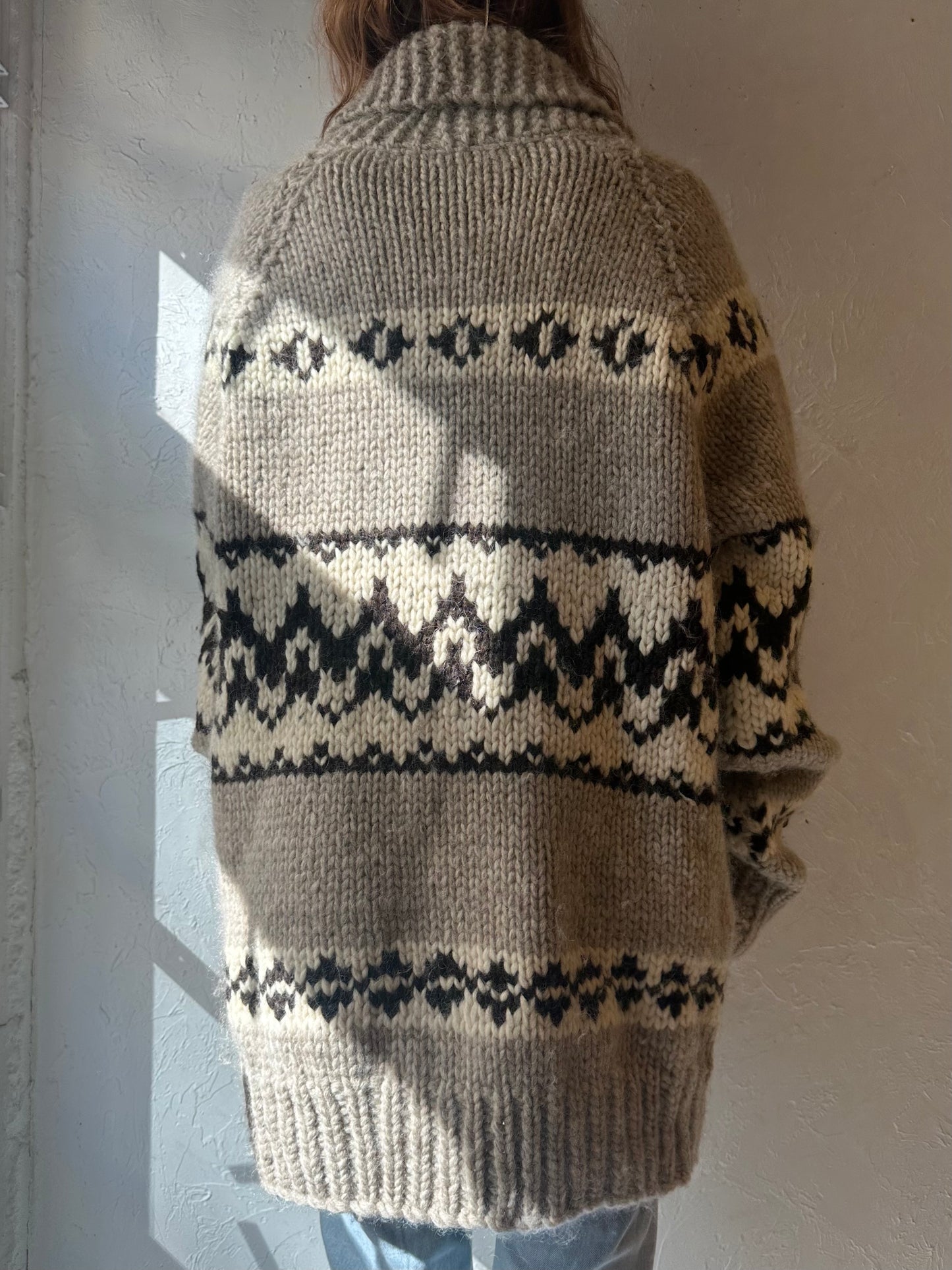 Vintage Hand Knit Chunky Wool Sweater / XXL