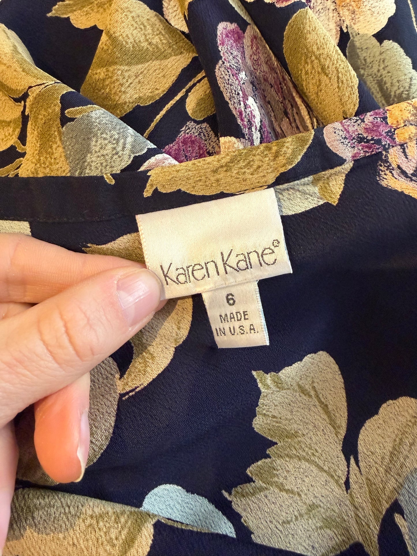 90s ‘Karen Kane’ Floral Print Grunge Spring Maxi Skirt / Sma
