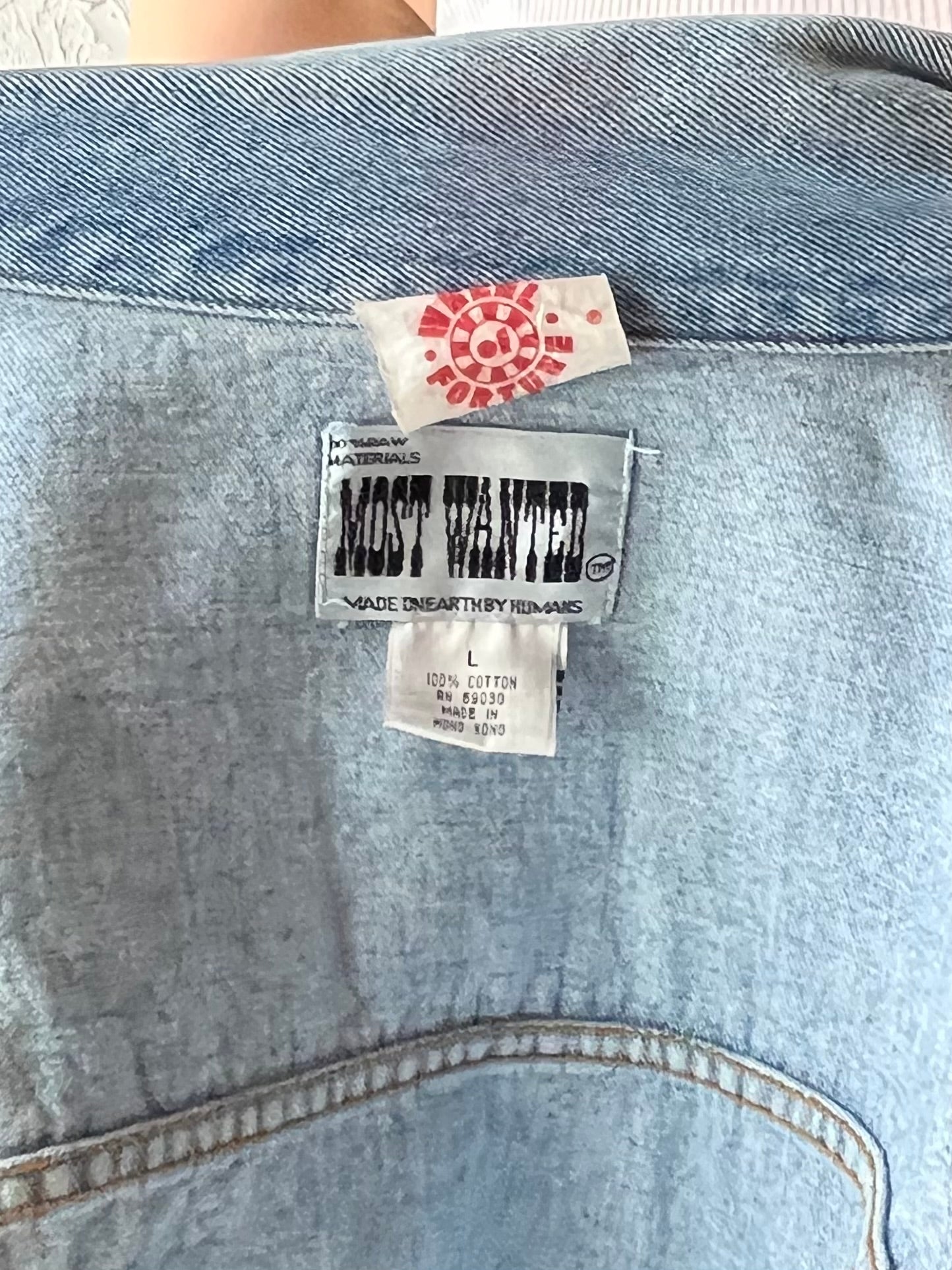 90s ‘Most Wanted’ Wheel of Fortune Denim Jacket / Large