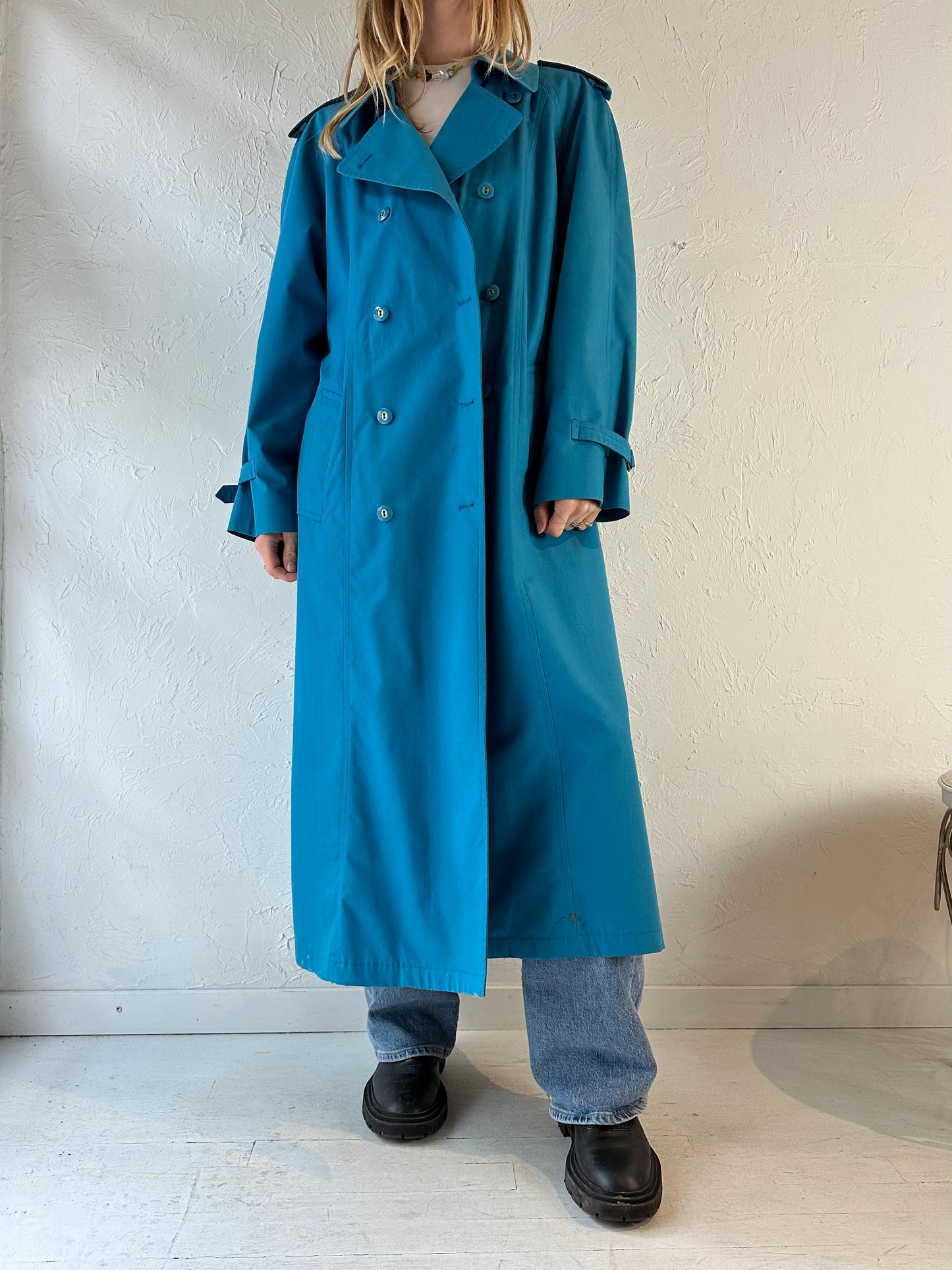 90s ‘London Fog’ Blue Trench Coat / Large