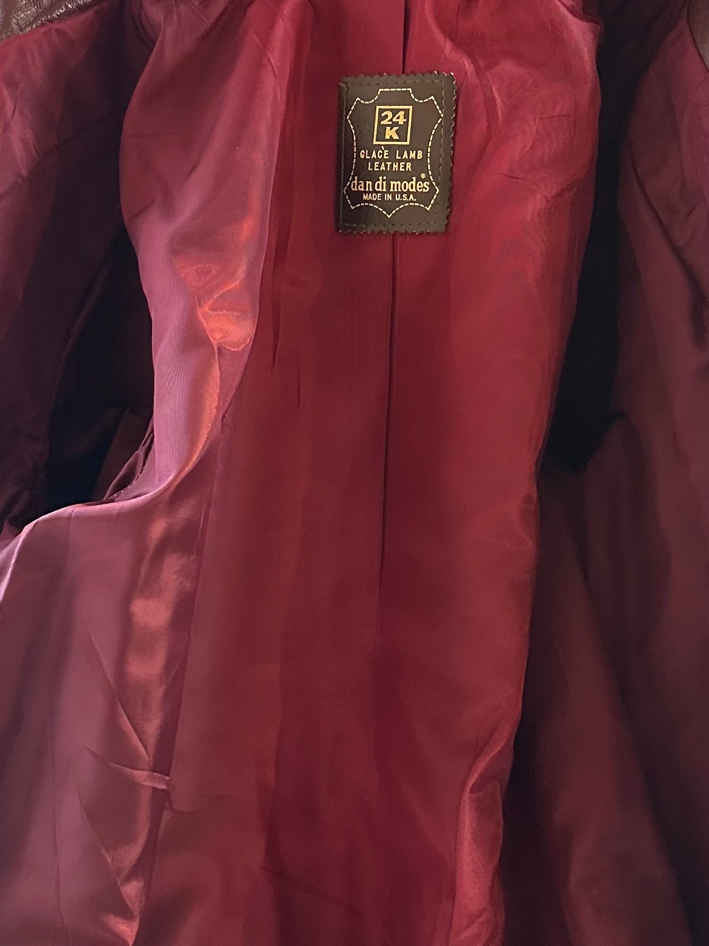 70s ‘Dan Di Modes’ Burgundy Leather Coat / Medium - Large