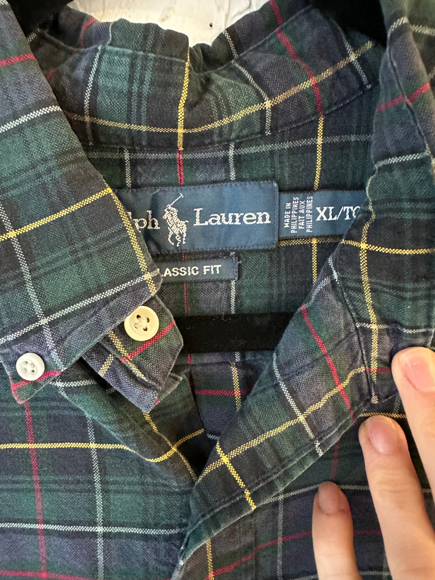 Y2k 'Ralph Lauren' Plaid Button up Shirt / XL