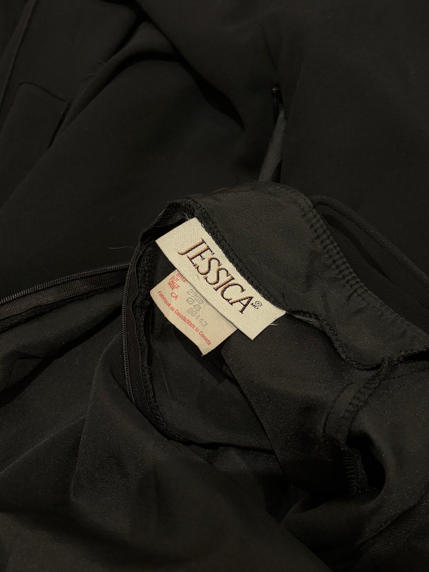 90s 'Jessica' Black Cowl Neck Formal Dress / Medium