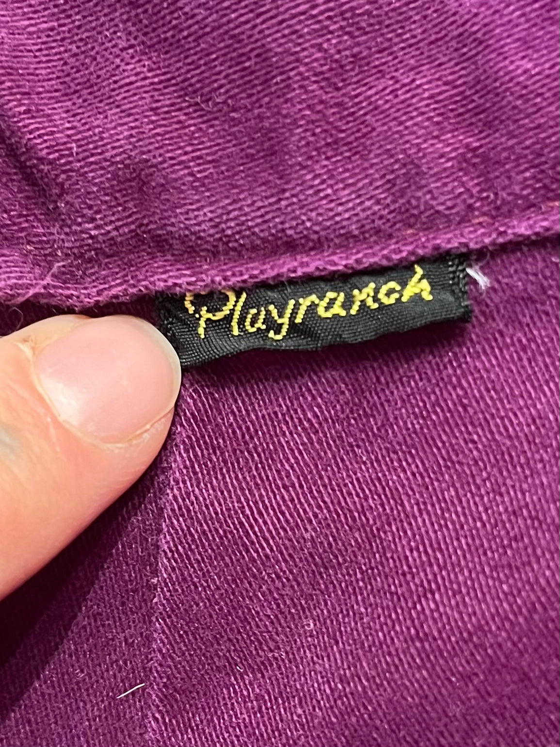 70s 'Play Ranch' Purple High Waisted Retro Bell Bottoms / XS