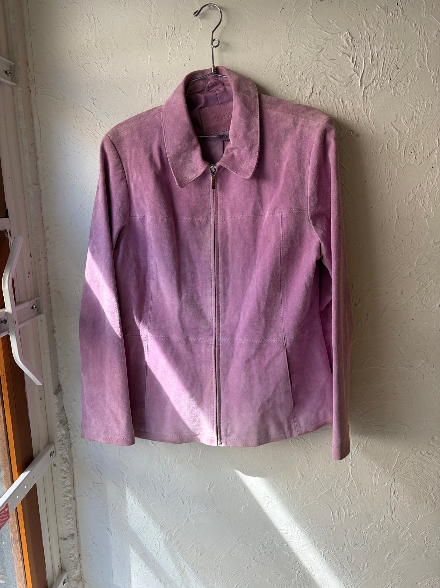 Y2k 'Jessica' Purple Minimalist Suede Jacket / Large