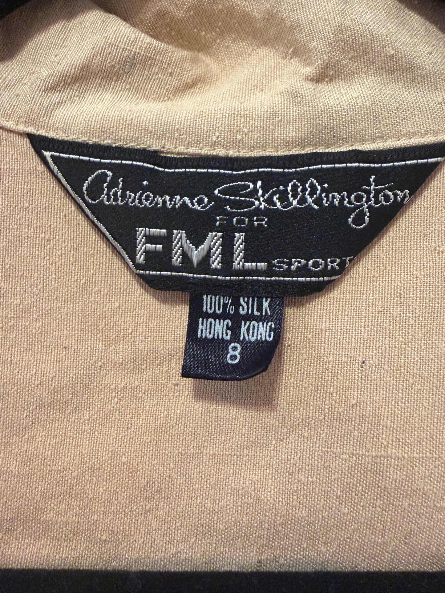 80s 'FML' Cream Raw Silk Dress / Small