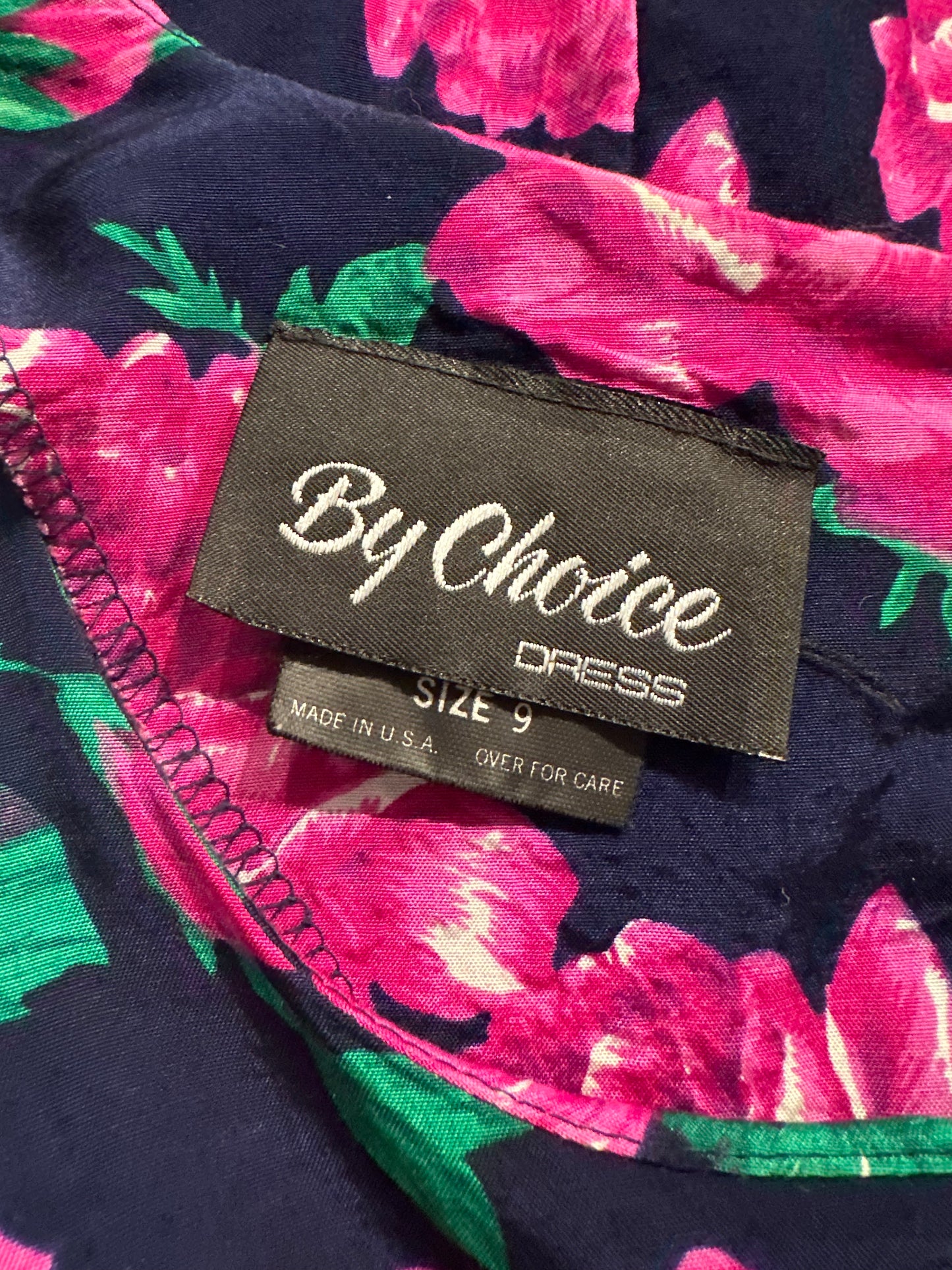 90s 'By Choice' Floral Mini Dress / Medium