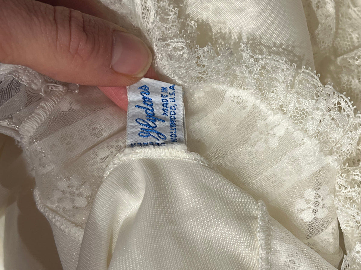 70s 'Glydons of Hollywood' White Lingerie Slip Dress / Medium