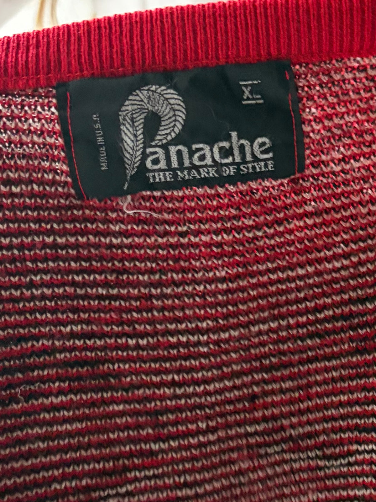 80s 'Panache Red' Polar Bear & Penguin Winter Holiday Novelty Pullover Knit Sweater / Small