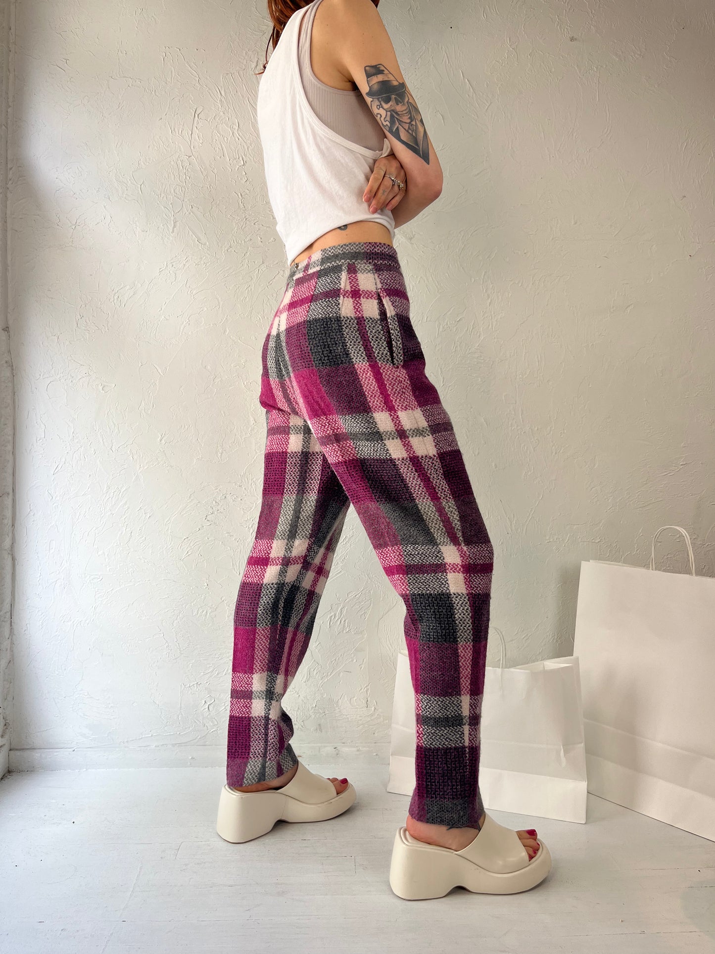 70s 'Miss Sun Valley' Union Maid Purple Plaid Pants / Small