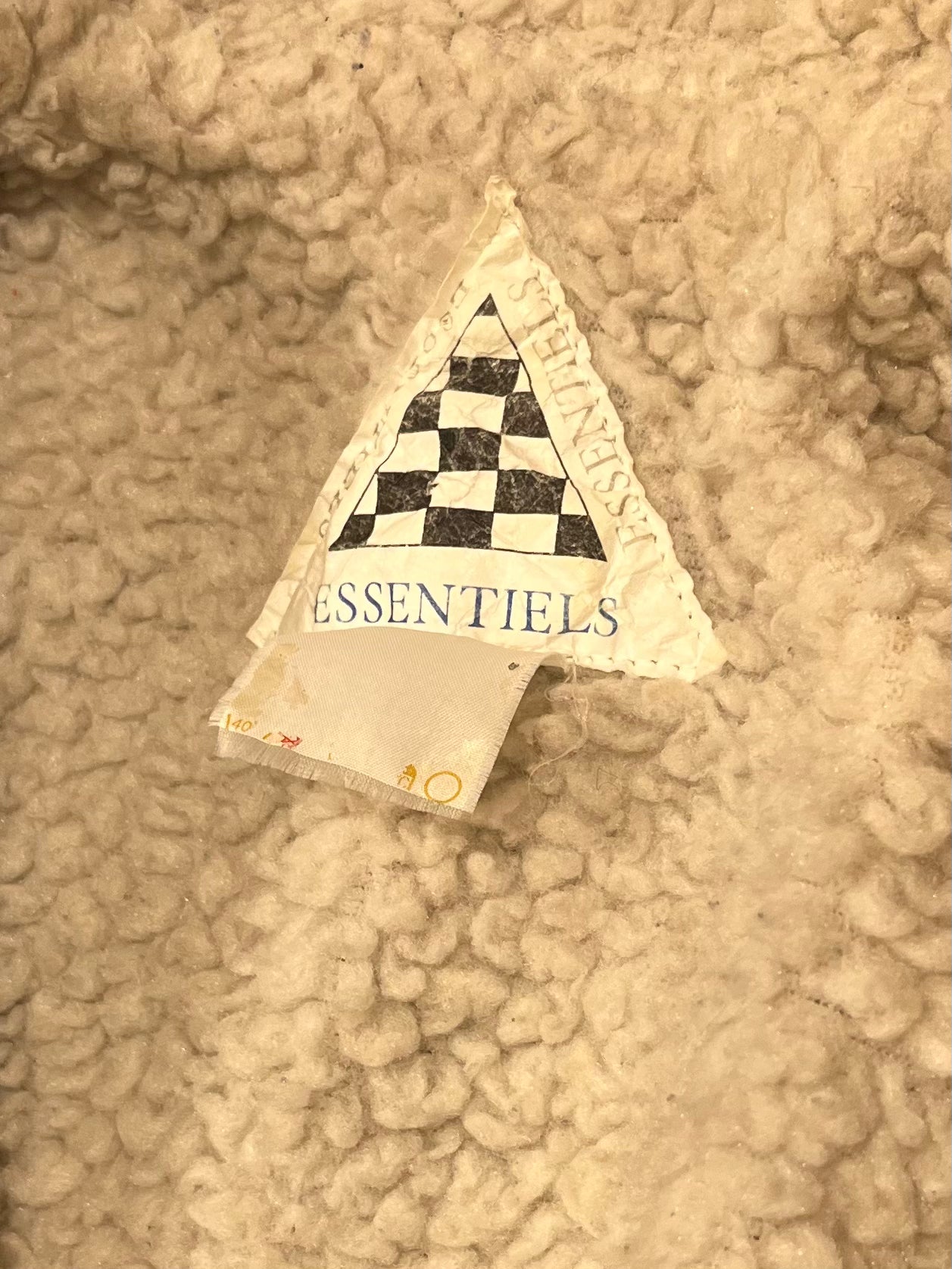 90s 'Essentials' Faux Shearling Lined Cropped Denim Jacket / Small