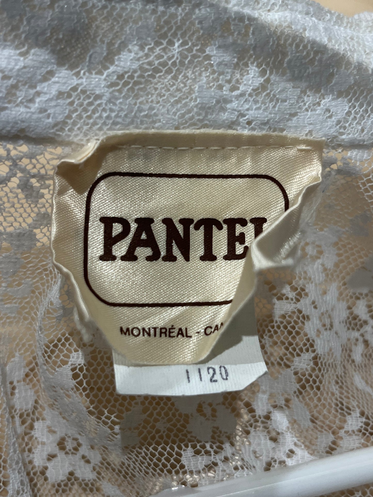 70s 'Pantel' Union Made Lace Long Sleeve Wedding Dress / Small