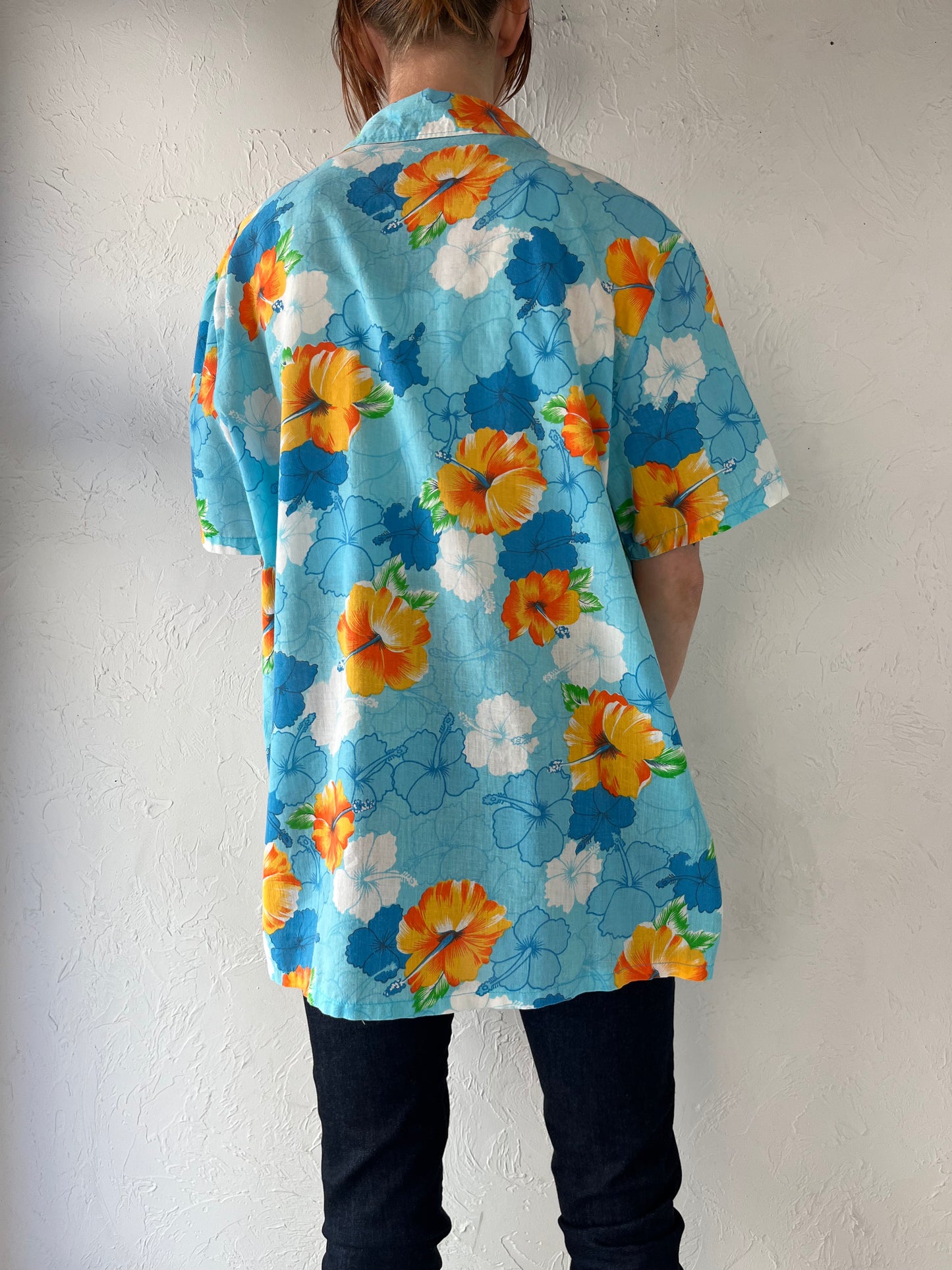 90s Handmade Hawaiian Shirt / Medium - Large