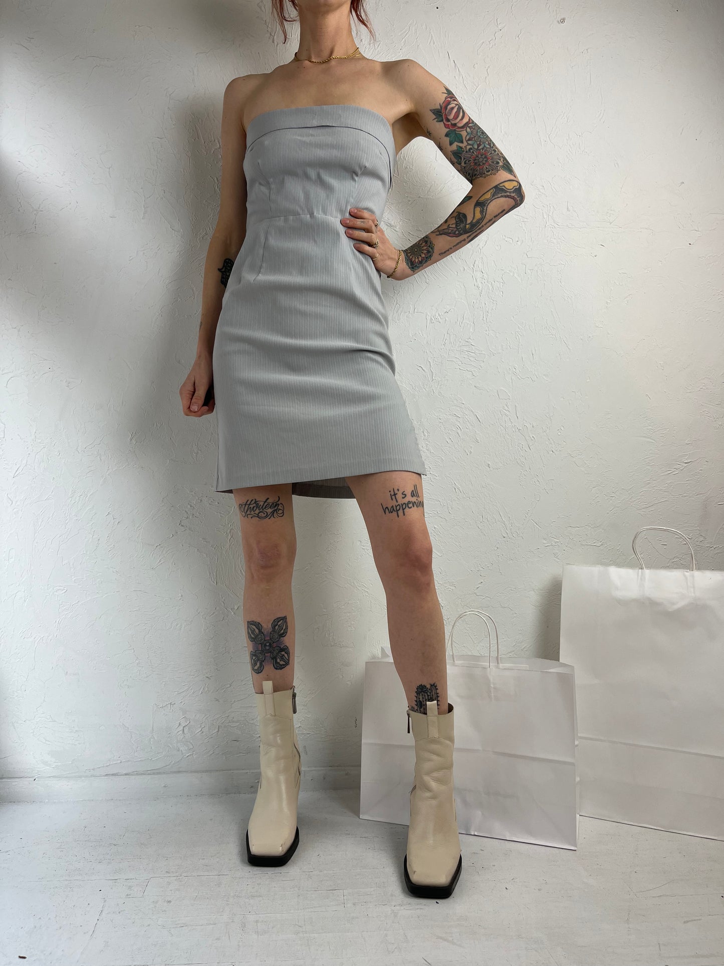 90s 'Whisper' Gray Three Piece Dress Suit Set / Small