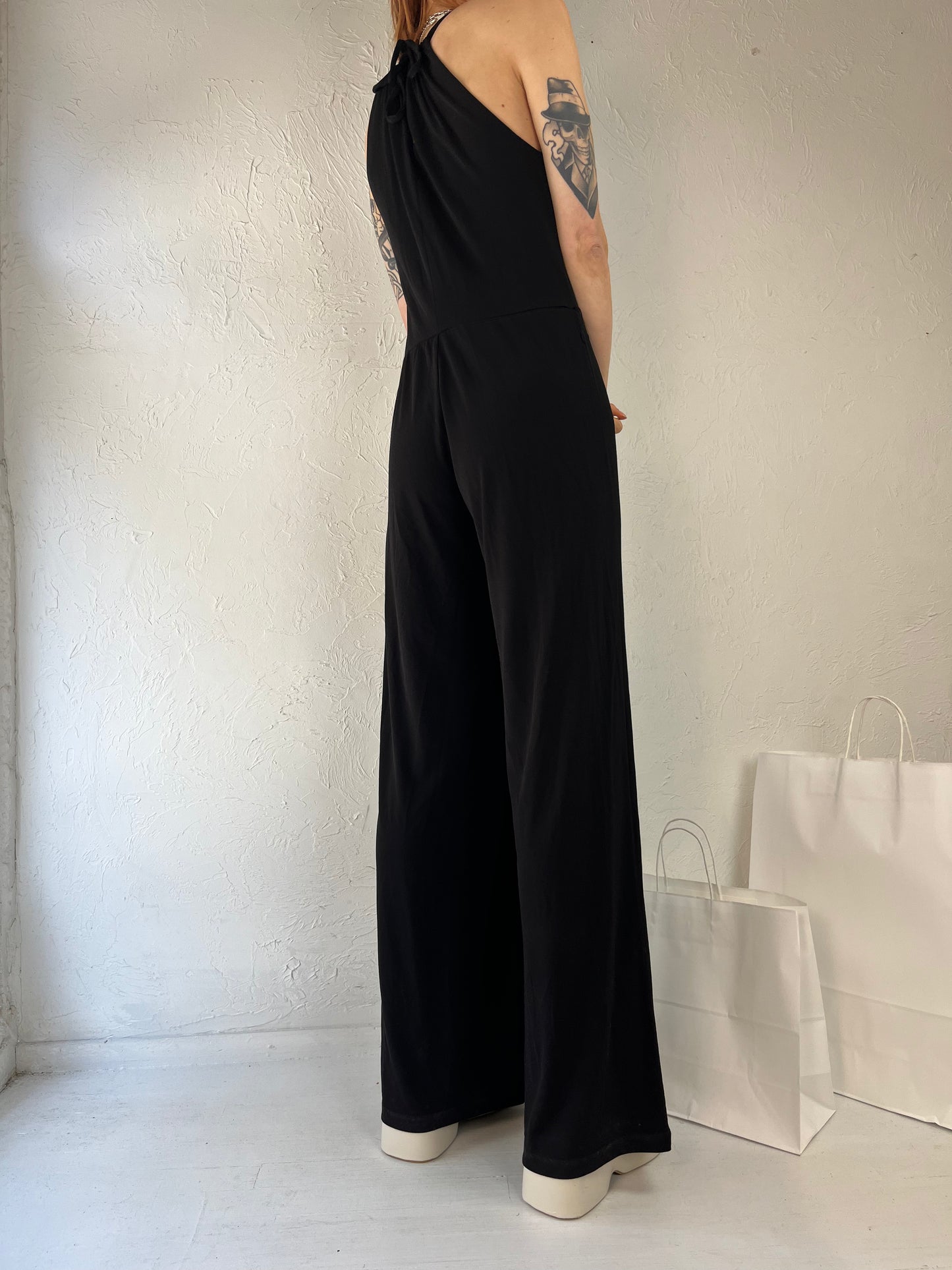 Y2k 'Ralph Lauren' Black Slinky Jump Suit / Small