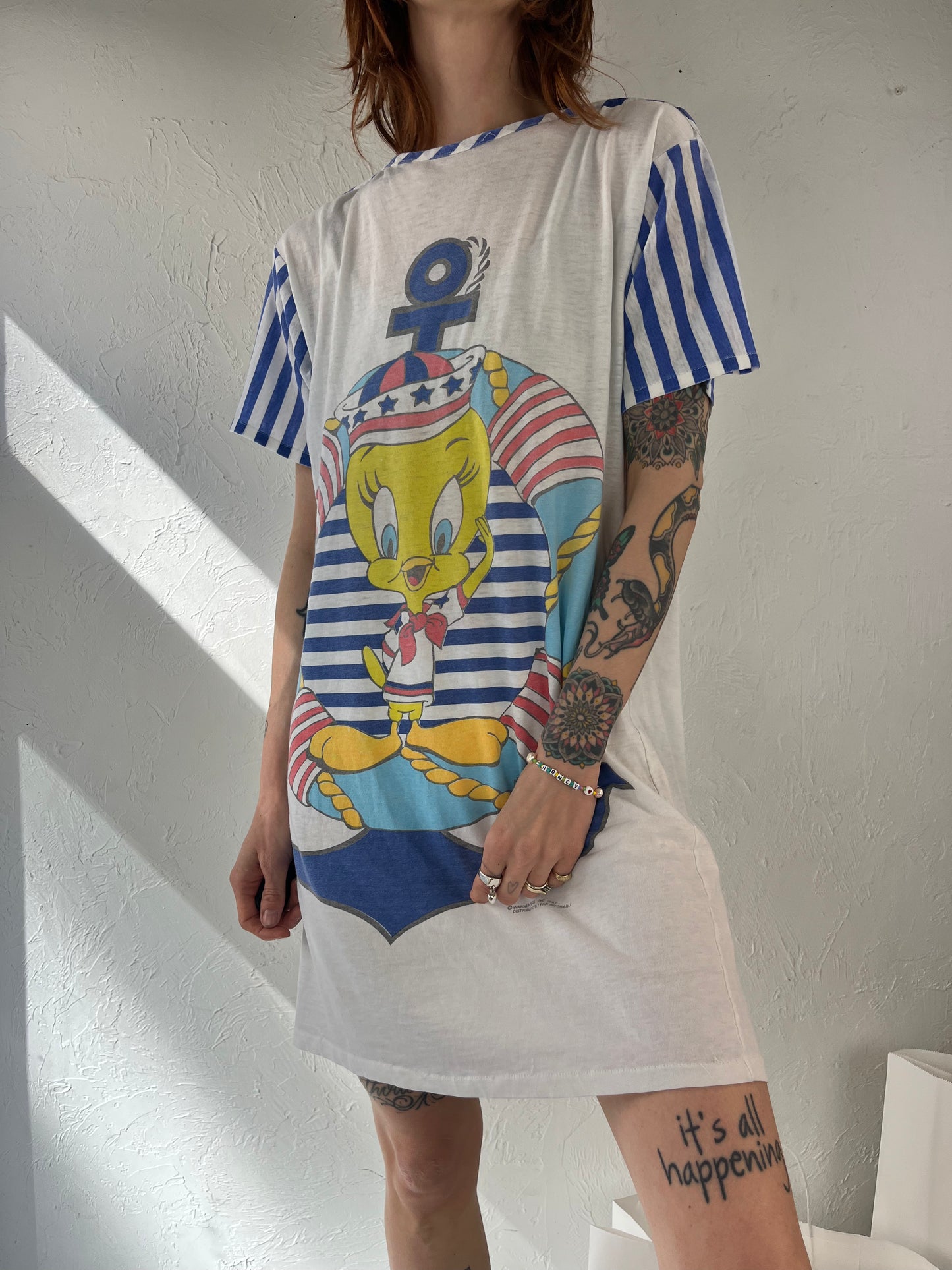 1987 'Tweety Bird' Paper Thin Tall T Shirt / Large