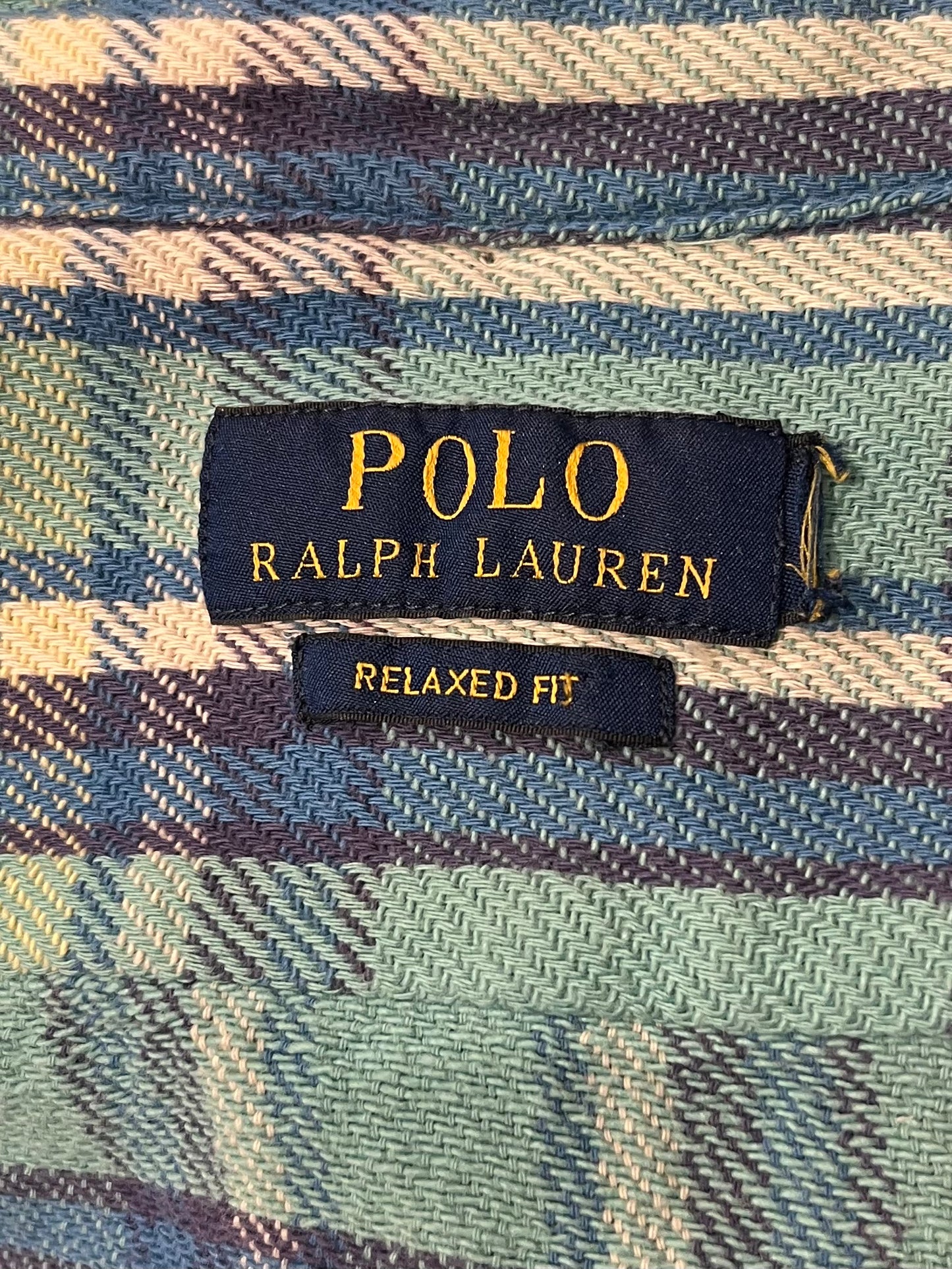 Y2K 'Polo by Ralph Lauren' Thick Cotton Blue Plaid Button Up Shirt / Medium
