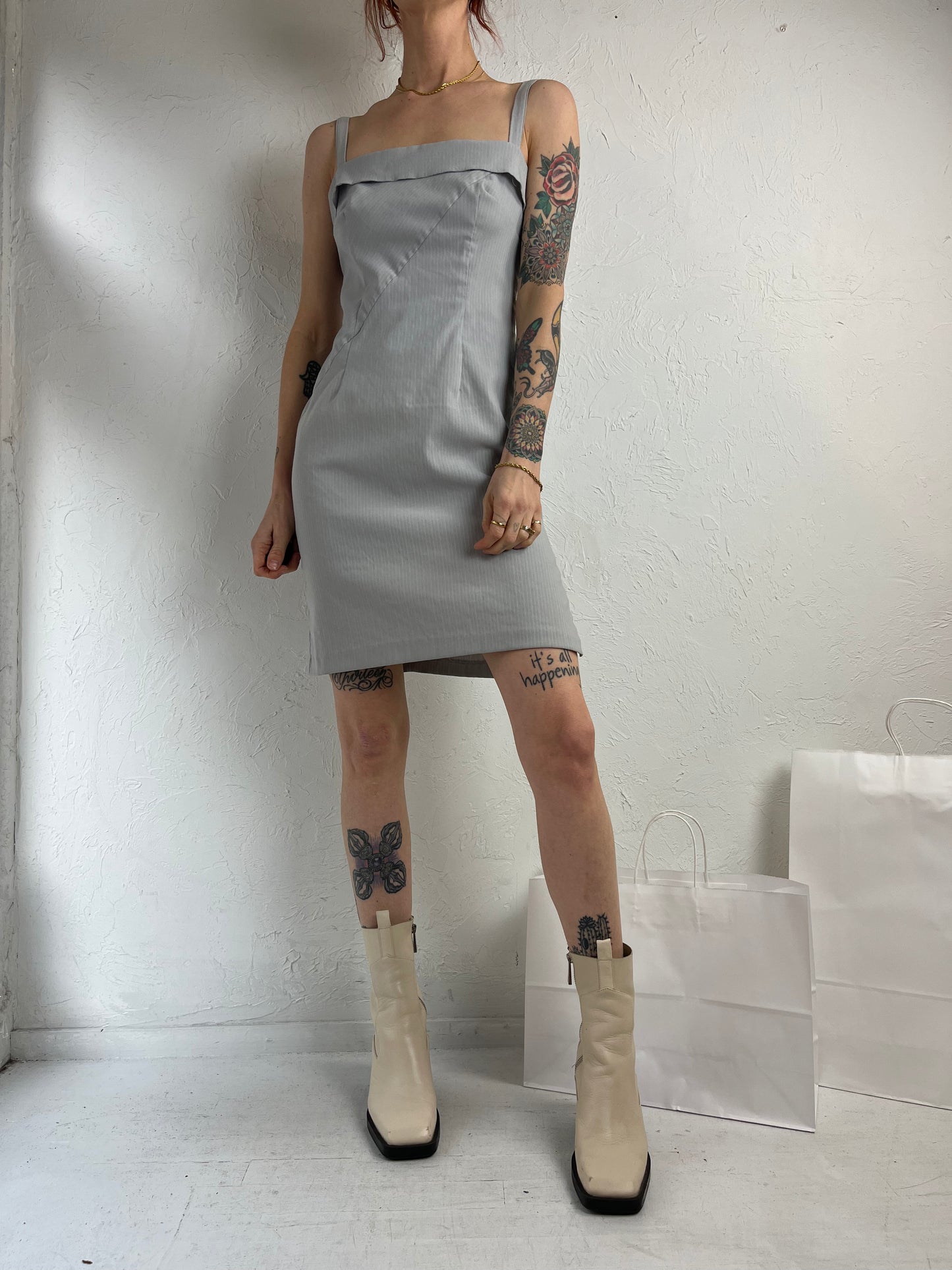 90s 'Whisper' Gray Three Piece Dress Suit Set / Small