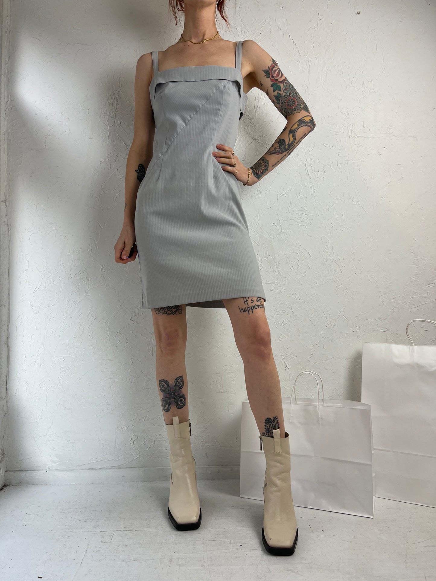 90s 'Whisper' Gray Three Piece Dress Suit Set / Small