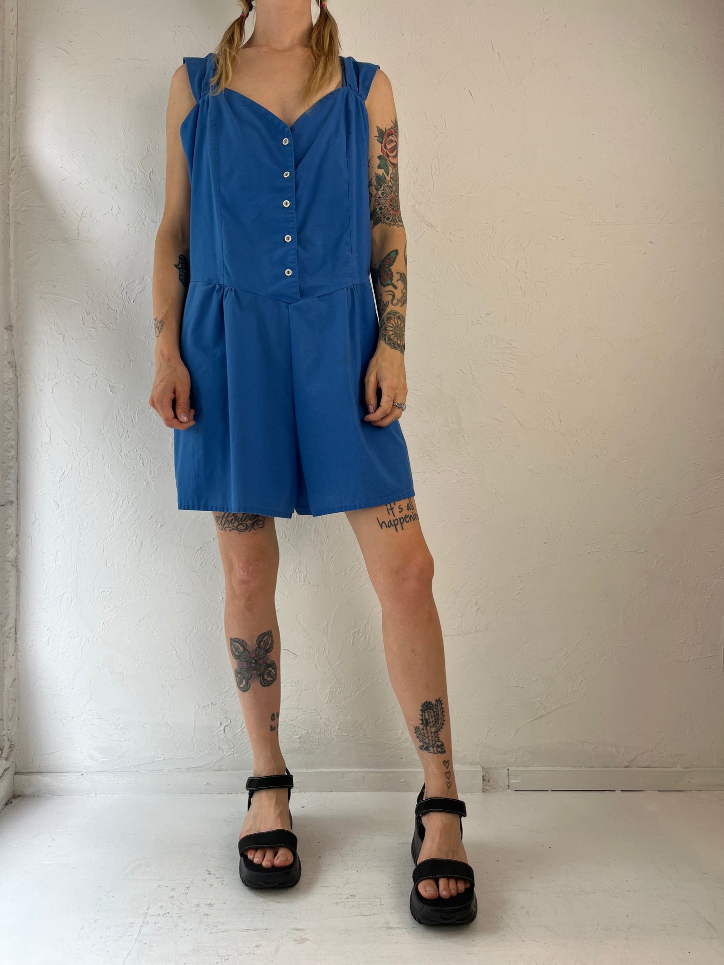 90s 'Willow Bay' Sleeveless Romper / Medium