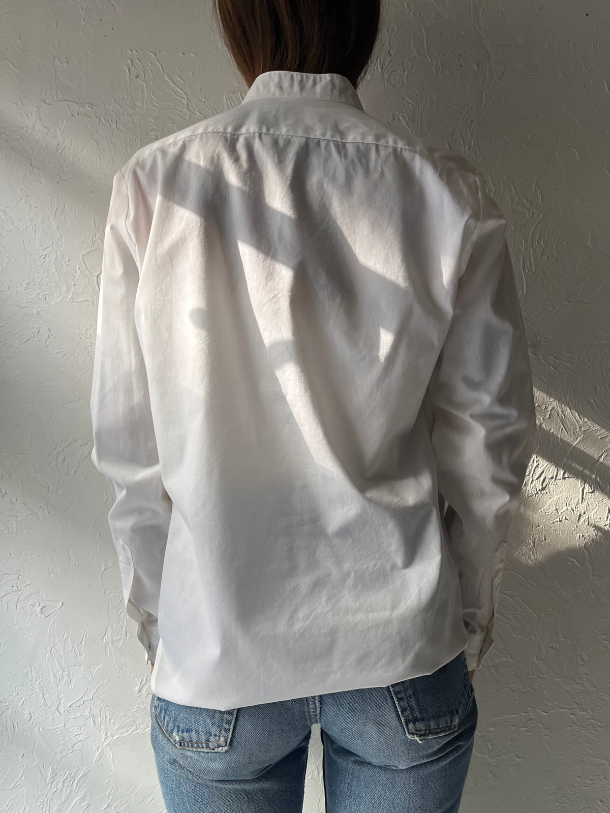 80s 'Wrangler' White Rodeo Star Shirt / Medium