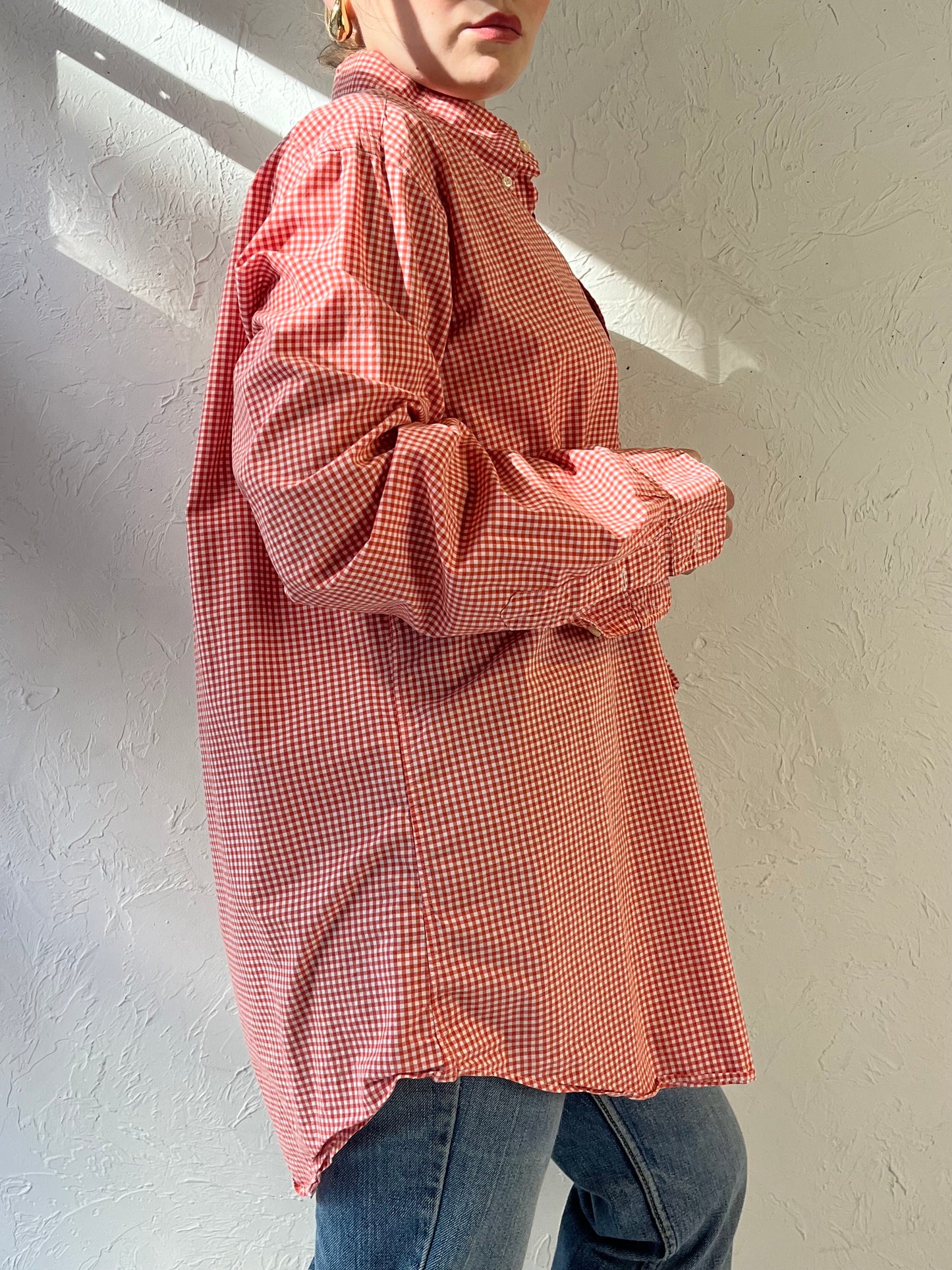 Y2k 'Ralph Lauren' Red Gingham Button Up Shirt / Large