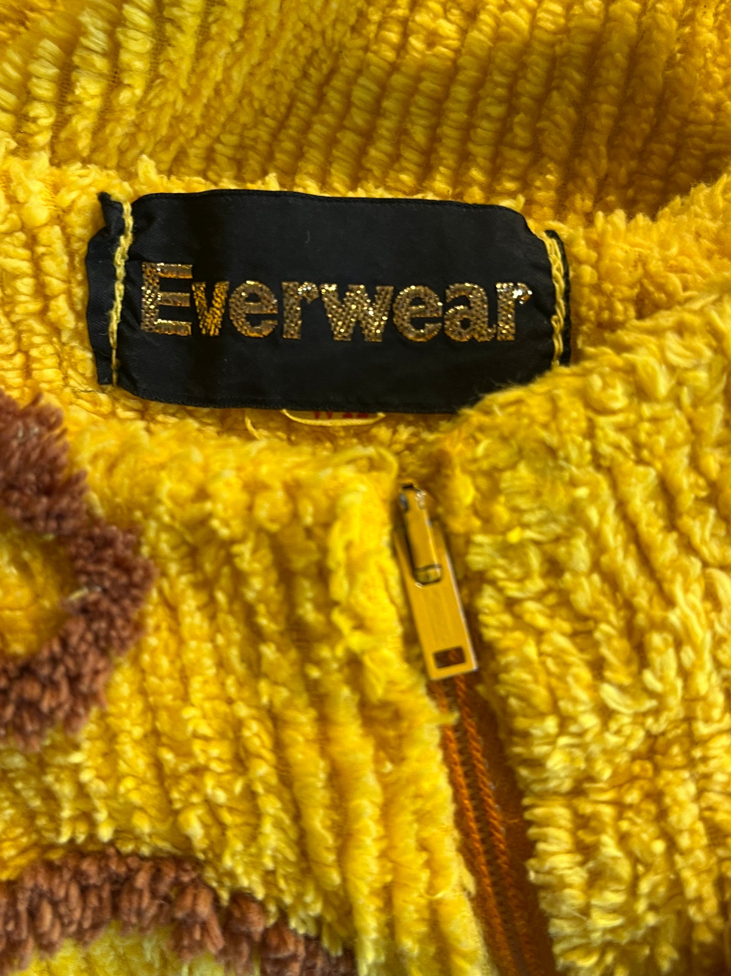 70s ‘Everwear’ Chenille Yellow Dress / Medium